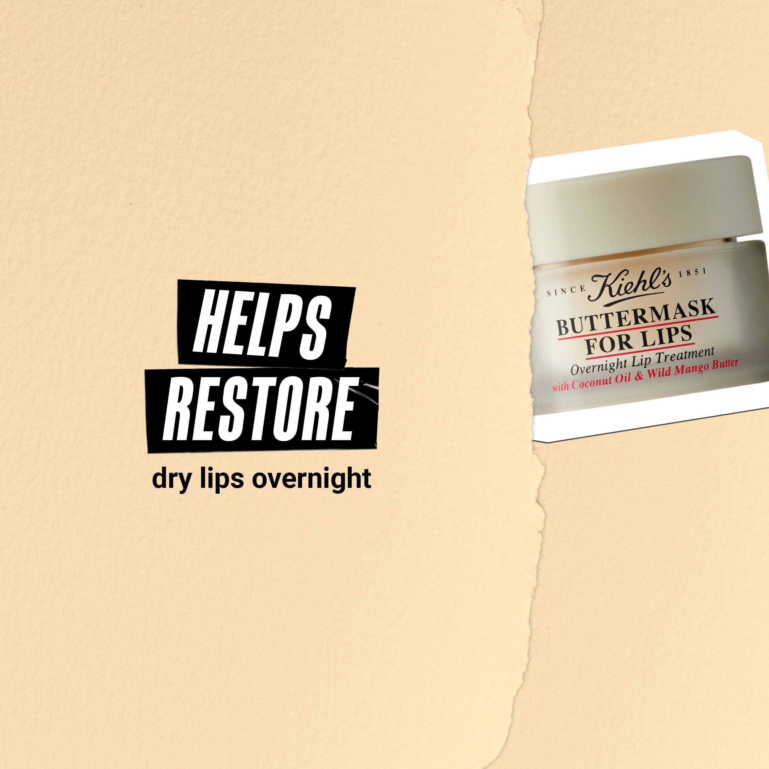 Kiehl's Buttermask For Lips, Hydrating Overnight Lip Mask, Nourishes & Restores Dry Lips, Intense Hydration, with Coconut Oil & Wild Mango Butter, Paraben-free, Fragrance-free - 0.35 fl oz - Image 4