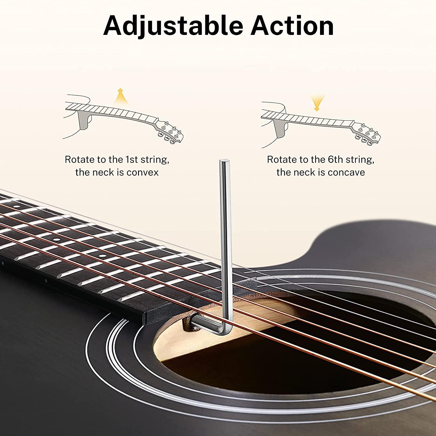 Donner Acoustic Guitar for Beginner Adult 40 Inch Cutaway Acustica Guitarra Bundle Kit with Pickup Online Lesson Bag Tuner Capo Strap Mini Jumbo Travel Teen Right Hand Black Brown DAJ-110CD - Image 6