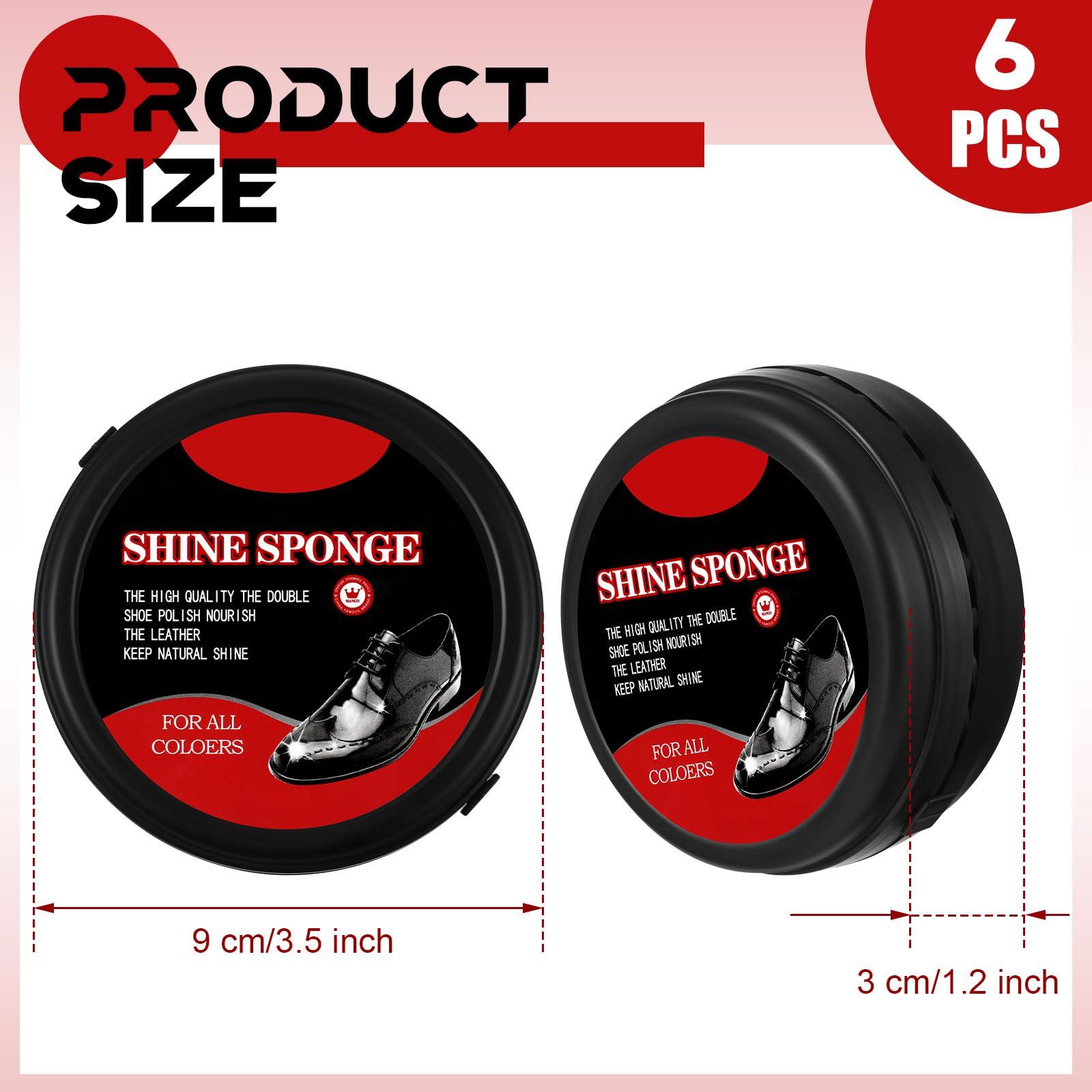 Loopeer 6 Pcs Neutral Shoe Shine Sponge for Shoes Instant Shine Sponge for Leather 0.2oz Leather care for Furniture - Image 2