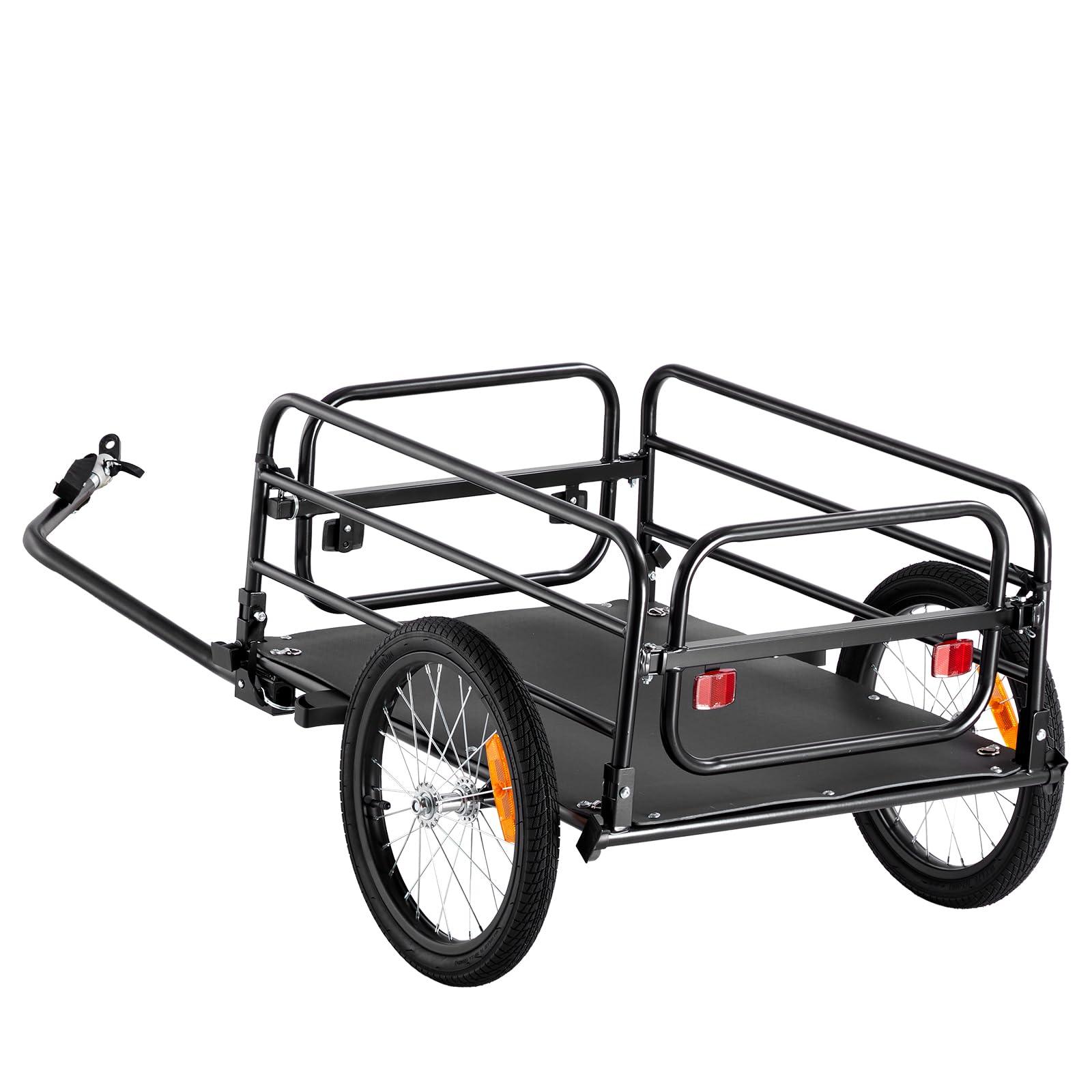 VEVOR Bike Cargo Trailer, 88/100/160 lbs Load Capacity, Heavy-Duty Bicycle Wagon Cart, Foldable Compact Storage with Universal Hitch - Image 9