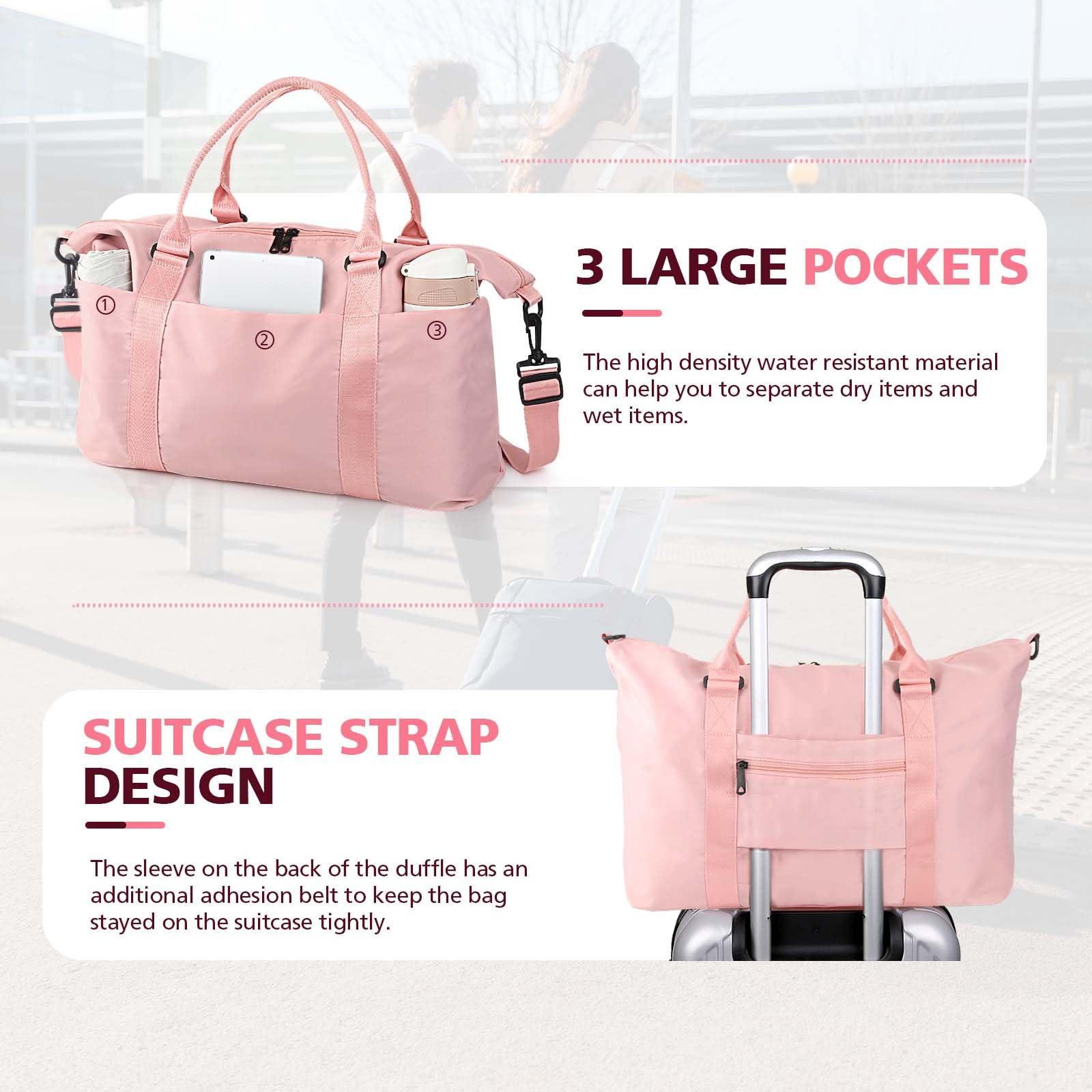 TOPBAG Travel Duffle Bag, Waterproof Weekender Bag Carry On Tote Bags for Women, Duffel Bag Sport Gym Bag for Men, Hospital Bag for Labor and Delivery, Overnight Bag Luggage Bag with Trolley Sleeve - Image 5