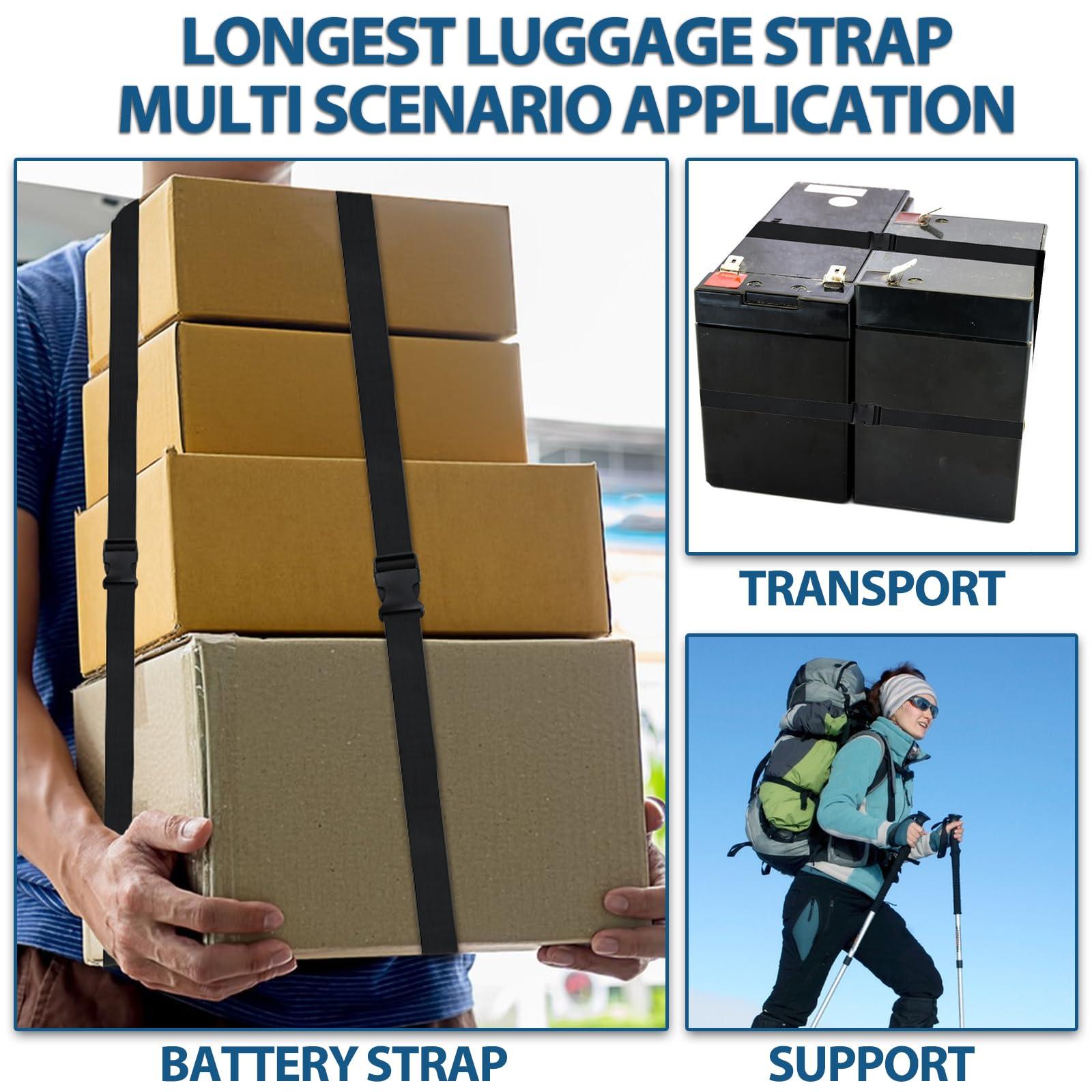 Add a Bag Luggage Strap - Heavy Duty Adjustable Suitcase Belt - Travel Accessory for 3 pcs Luggage Connecting - 3 Pack (Black) - Image 7