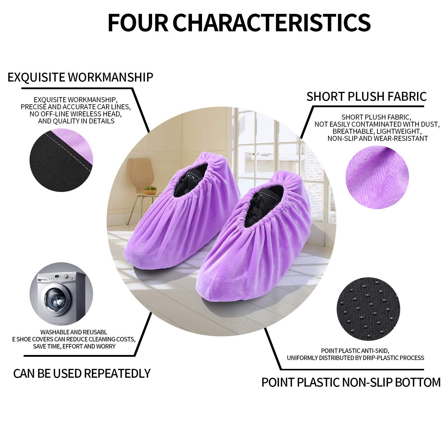 5 Pairs Reusable Non Slip Shoe Covers, Premium Soft Washable Thickened Boot Shoe Covers for Household, Office, Laboratory - Image 3