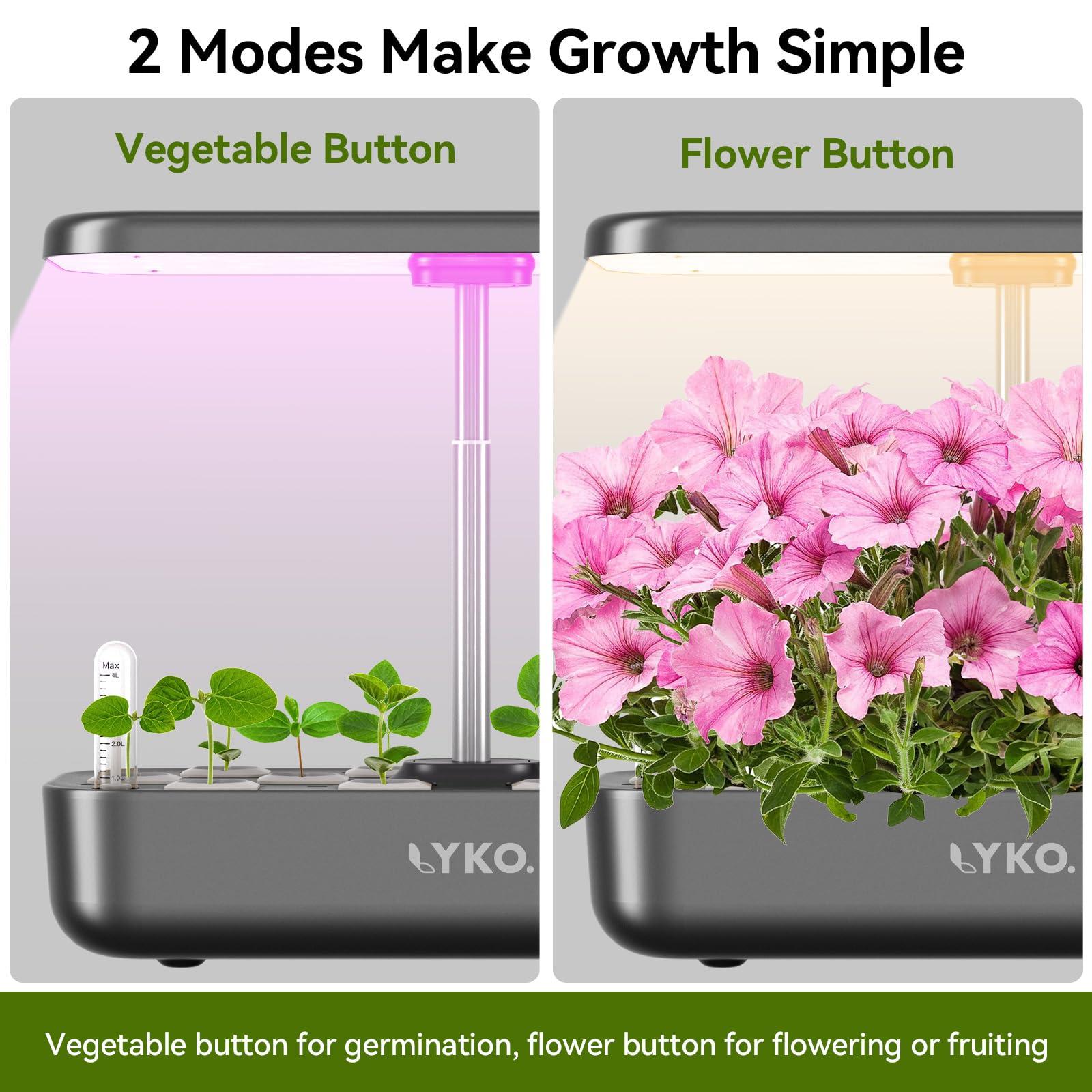 LYKOCLEAN Hydroponics Growing System 12 Pods, Indoor Herb Garden with Grow Light Water Pump Automatic Timer, Smart Indoor Gardening System for Salad Lettuce, Fruit, Vegetable Plant, Grey - Image 4