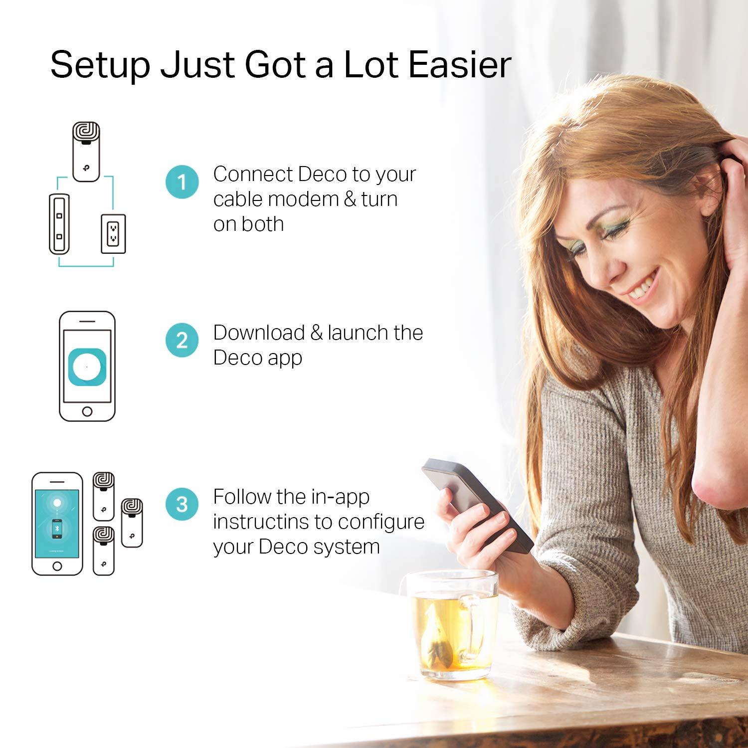 TP-Link Deco Mesh AC1900 WiFi System (Deco S4) – Up to 5,500 Sq.ft. Coverage, Replaces WiFi Router and Extender, Gigabit Ports, Works with Alexa, 3-pack - Image 5