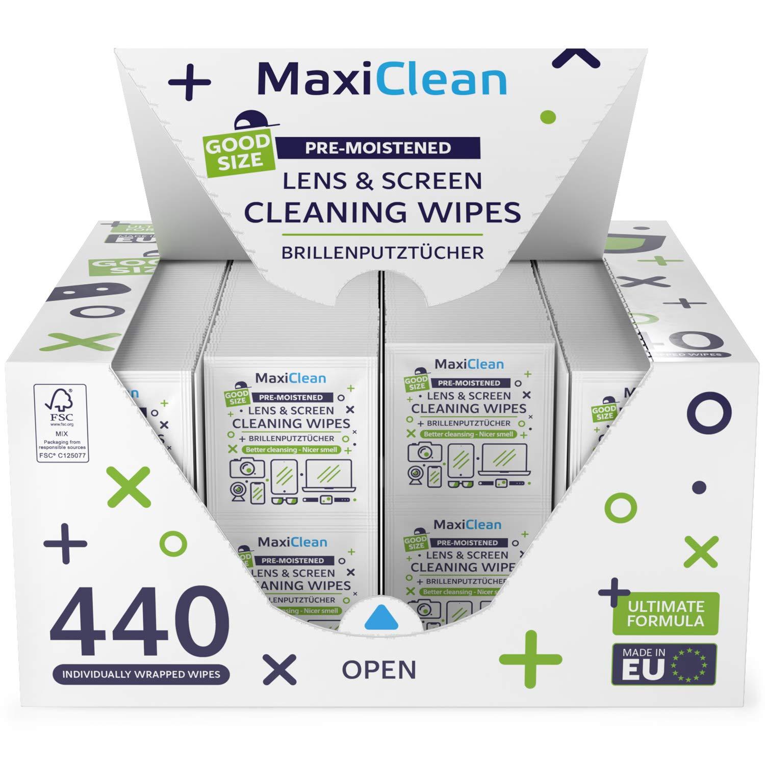 MAXI CLEAN 440 Pack Lens Wipes for Eyeglasses Pre-Moistened, Individually Wrapped Streak-Free Cleaning for Glasses & Laptop Screens, Glasses Cleaner Wipe Bulk 5.5 x 4.7 Inch, Sunglasses & Phone Wipe - Image 8