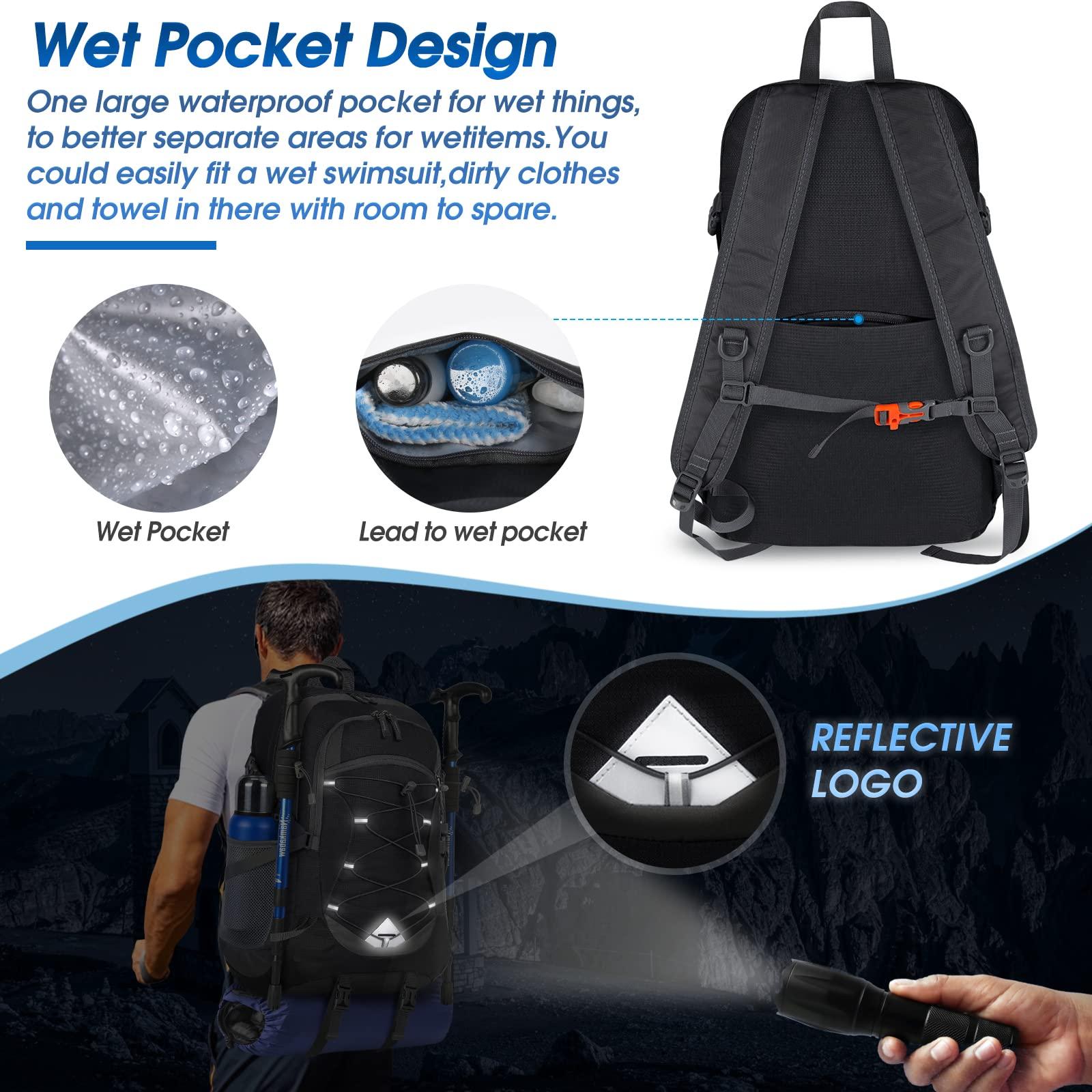 IGOLUMON Hiking Backpack 40L Packable Lightweight Camping Backpack Men Women Waterproof Hiking Daypack Outdoor Travel Daypack - Image 4
