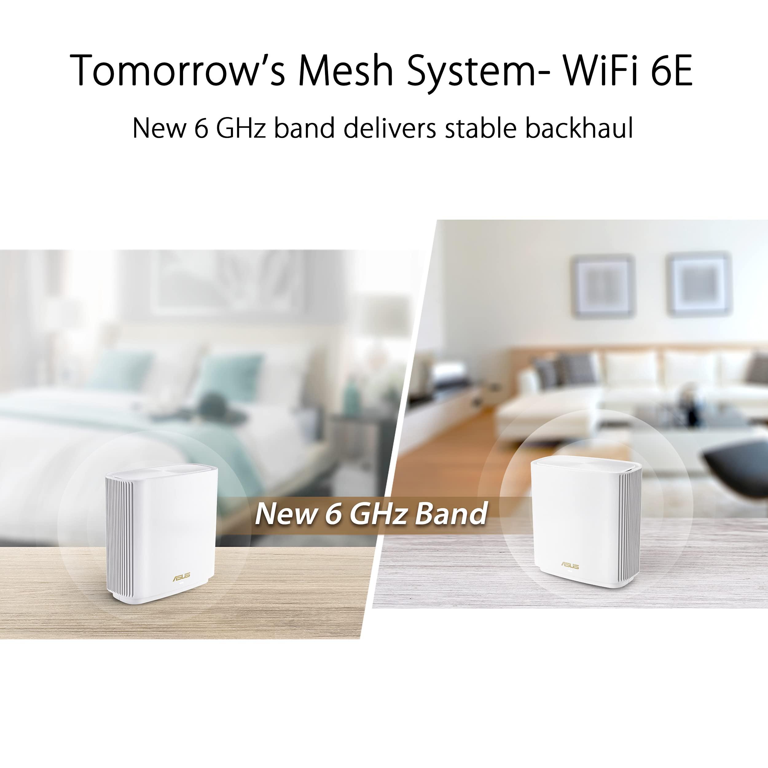 ASUS ZenWiFi Whole-Home Tri-band Mesh WiFi 6E System (ET8 1PK), Coverage up to 2,750 sq.ft, 6600Mbps, new 6GHz band, AiMesh, Lifetime Free Internet Security, Parental Control, EasySetup, Instant Guard - Image 2