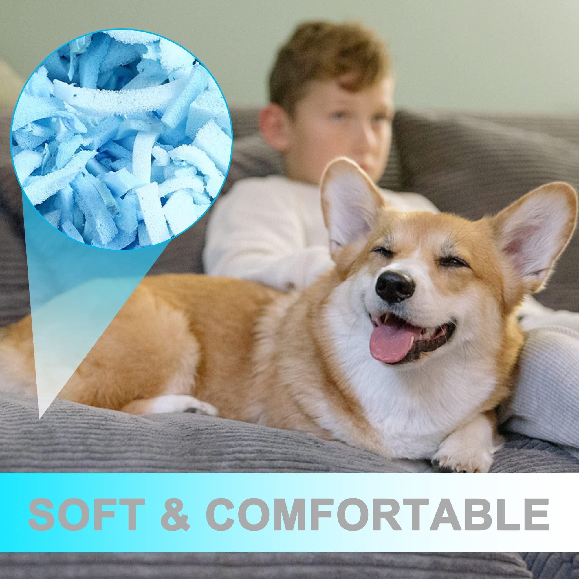 DR.DUDU 5lbs Shredded Memory Foam Filling for Bean Bag Filler, Soft and Convenient Pillow Stuffing Foam for Couch Cushion Dog Bed Chair Arts Crafts, Added Gel Particles (Blue) - Image 7