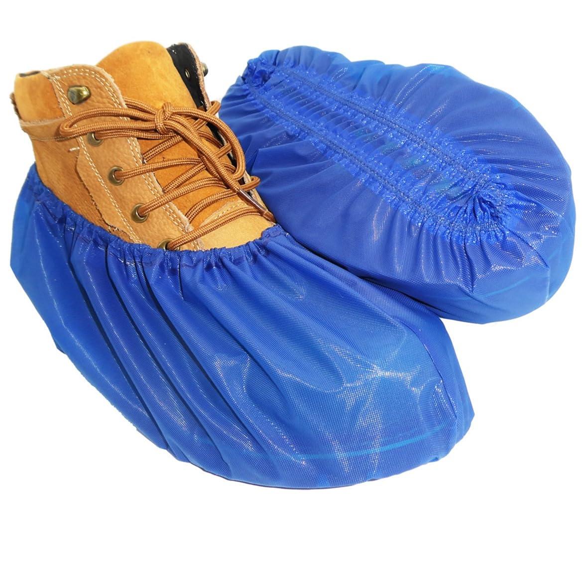 Shoe Covers, Disposable Shoe Covers, Plastic Shoe Covers, Durable Waterproof Non-Slip Shoe Covers, New Designed Shoe and Boots Covers for Indoor and Outdoor, Construction Site, Hikers,