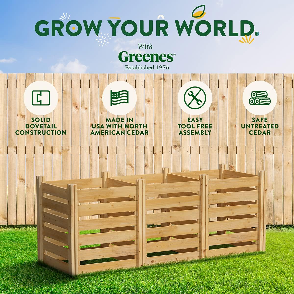Greenes Fence Cedar Wood Composter, 24" W x 72" L x 31" H / 231.9 Gallons - Made in USA with North American Cedar - Image 6