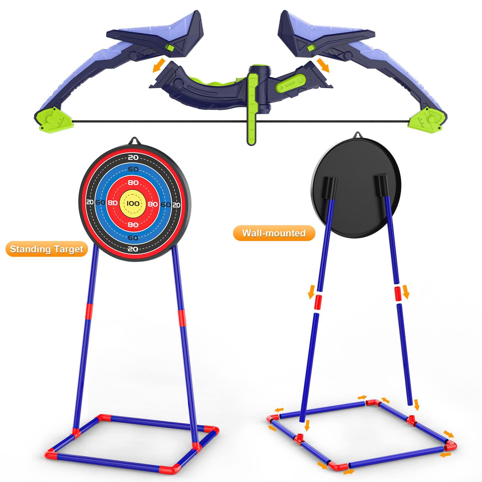 2 Pack Bow and Arrow Set for Kids, Light Up Archery Set with 14 Suction Cup Arrows, Archery Targets Outdoor Games for Kids Ages 4-8 8-12, Birthday Gifts Toys for 5 6 7 8 9 10 11 12 Year Old Boys Girls - Image 9