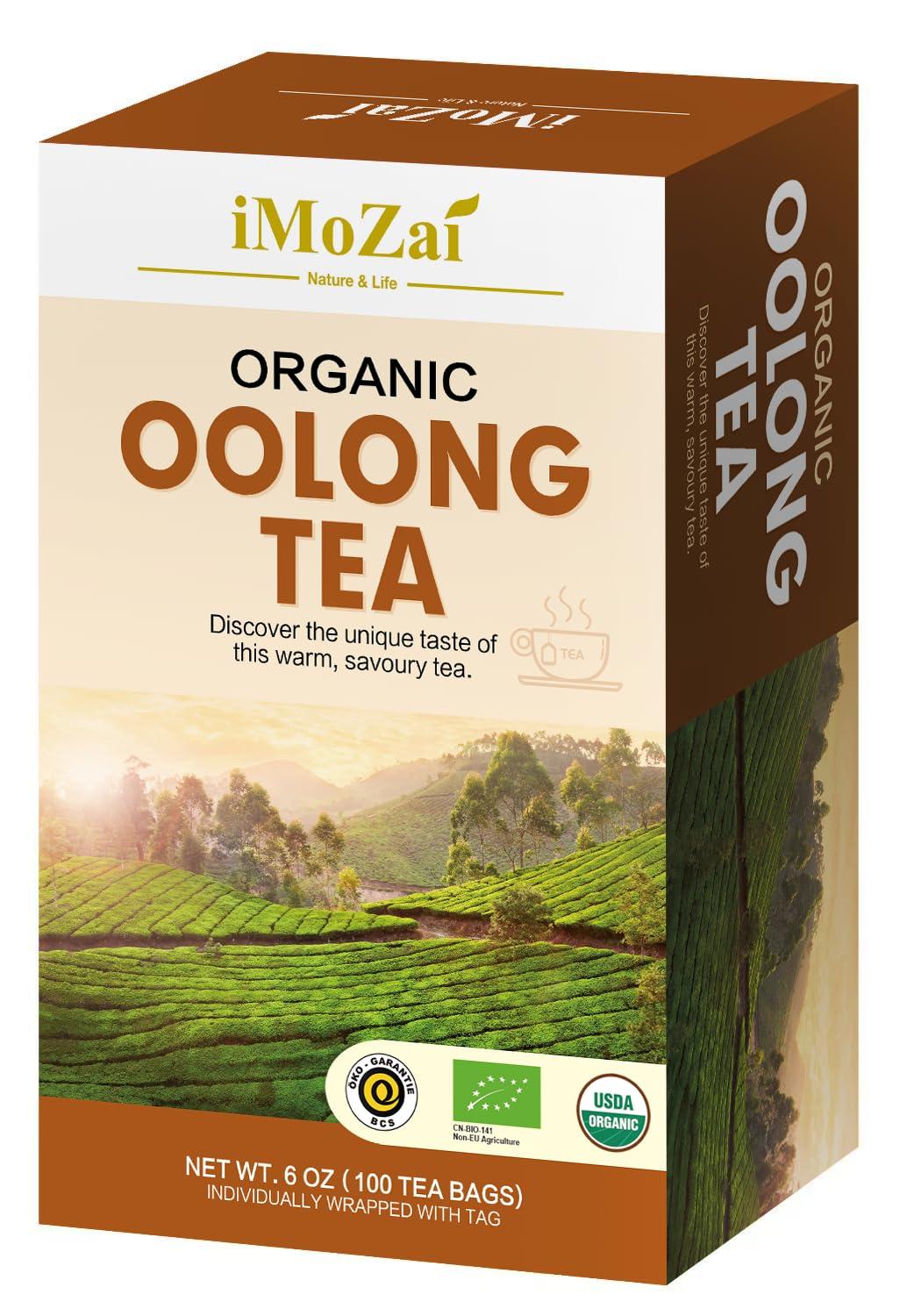 Imozai Organic Oolong Tea Bags 100 Count Individually Wrapped - Image 1