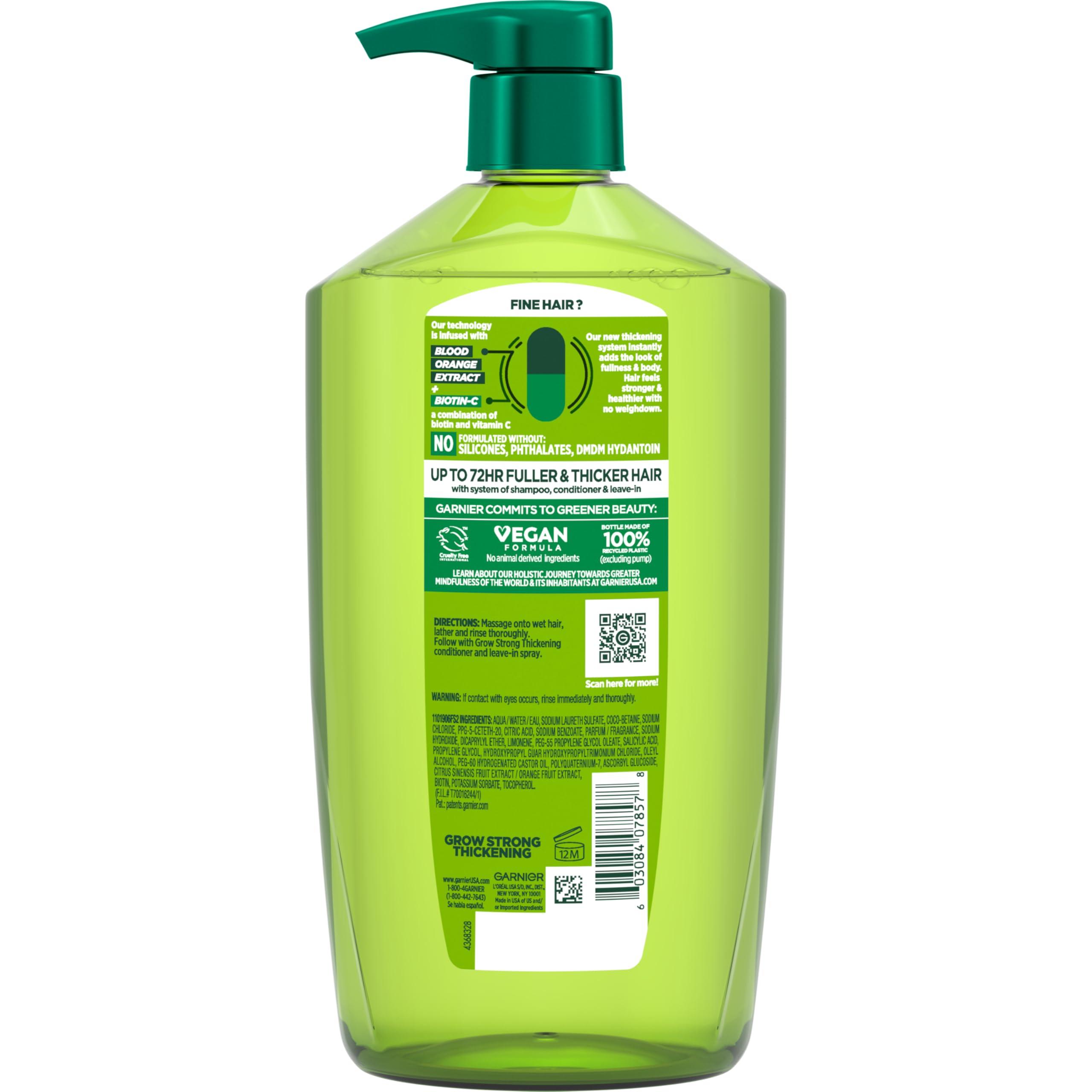 Garnier Fructis Grow Strong Thickening Shampoo for Fine Hair, Biotin-C, 33.8 Fl Oz, 1 Count (Packaging May Vary) - Image 6