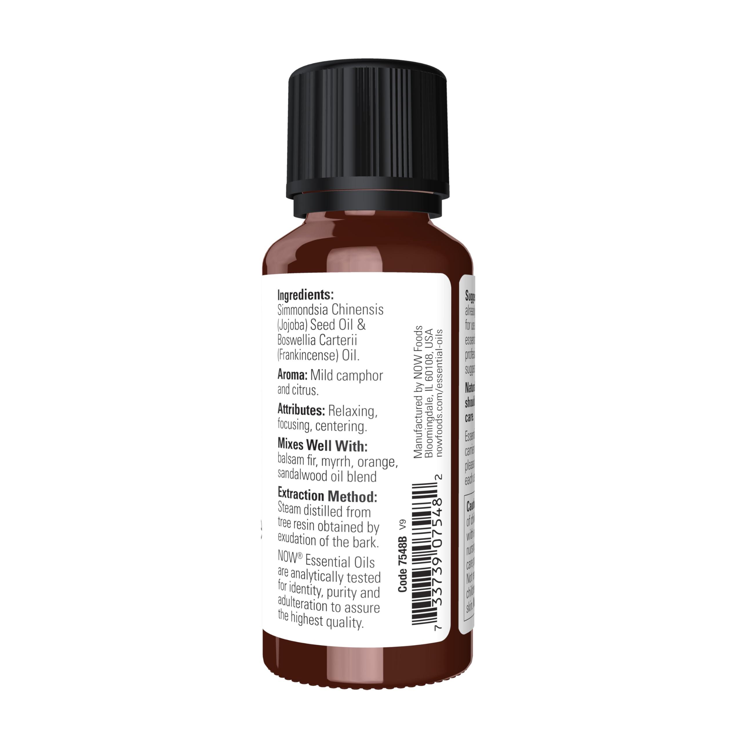 NOW Essential Oils, Frankincense Oil Blend, 20% Blend of Pure Frankincense Oil in Pure Jojoba Oil, Centering Aromatherapy Scent, Steam Distilled, Vegan, Child Resistant Cap, 1-Ounce - Image 2