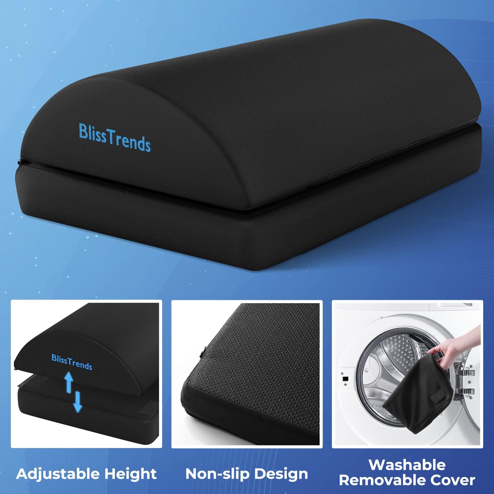 BlissTrends Foot Rest for Under Desk at Work-Versatile Foot Stool with Washable Cover-Comfortable Footrest with 2 Adjustable Heights for Car,Home and Office to Relieve Back,Lumbar,Knee Pain-Black - Image 5