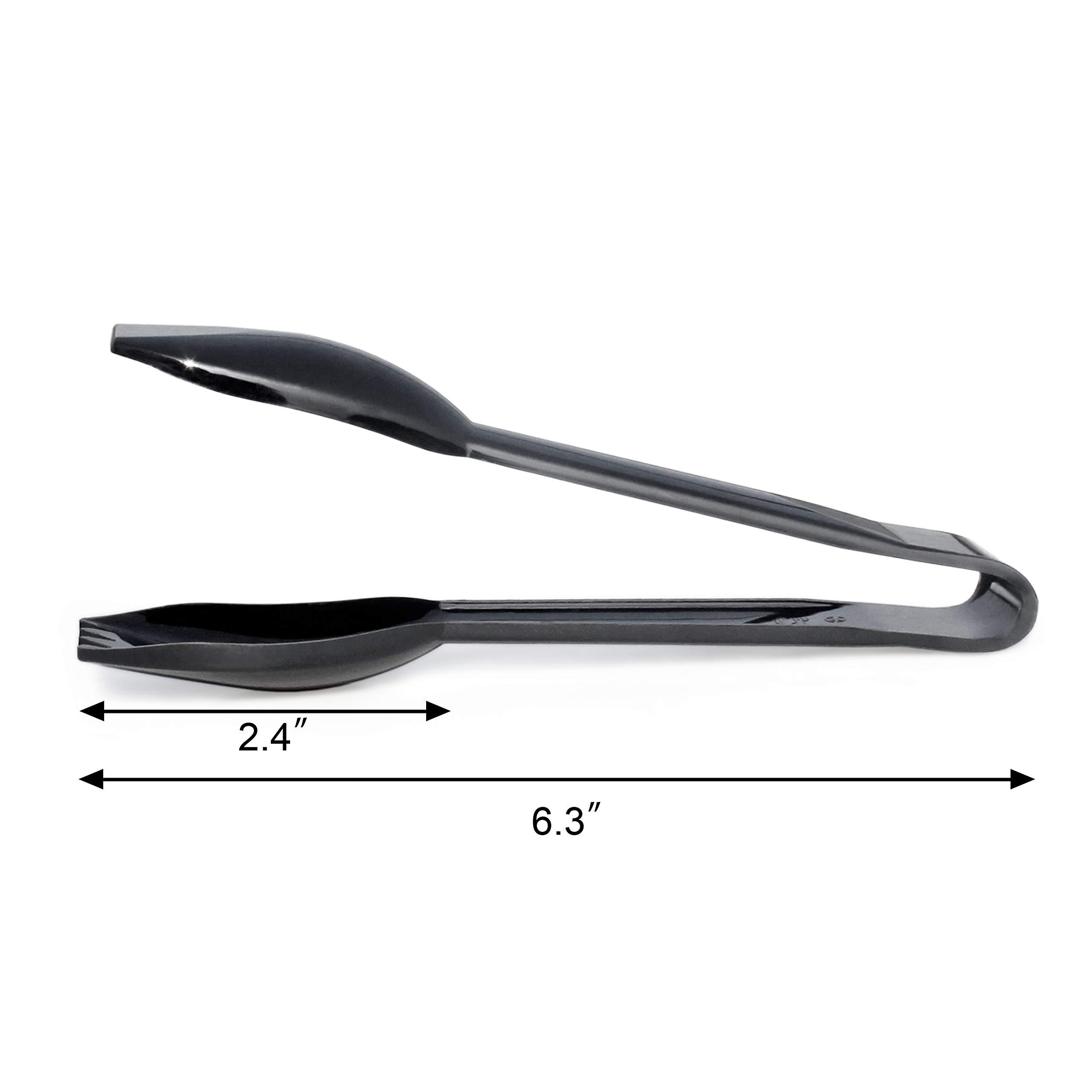 New Star Foodservice 42290 Utility Tong, High Heat Plastic, Straight Edge, 6 Inch, Set of 12, Black - Image 3