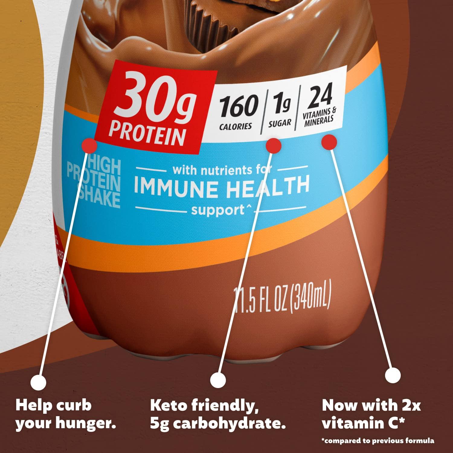 Premier Protein Shake, Chocolate Peanut Butter, 30g Protein, 1g Sugar, 24 Vitamins & Minerals, Nutrients to Support Immune Health, 11.5 Fl Oz, 12 Count - Image 5