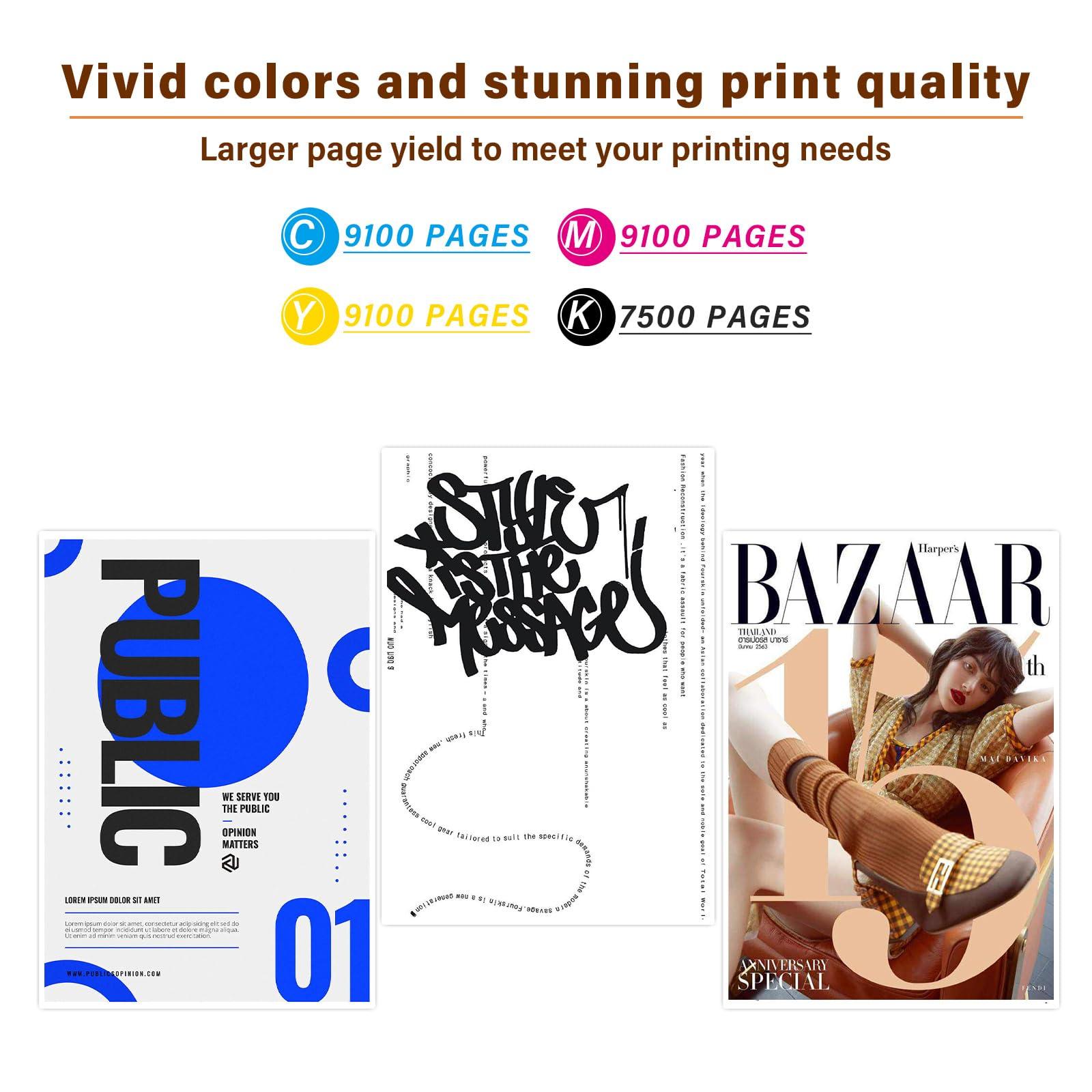 32XL Black Ink Bottle 31 Ink Bottle Set Compatible Replacement for HP Smart Tank Printer 6001 7602 7301 5100 5101 5000 5102 757 7601 755 7601 6002 7302 Ink Refill, Smart Tank Plus 651 551 Ink Refill - Image 3