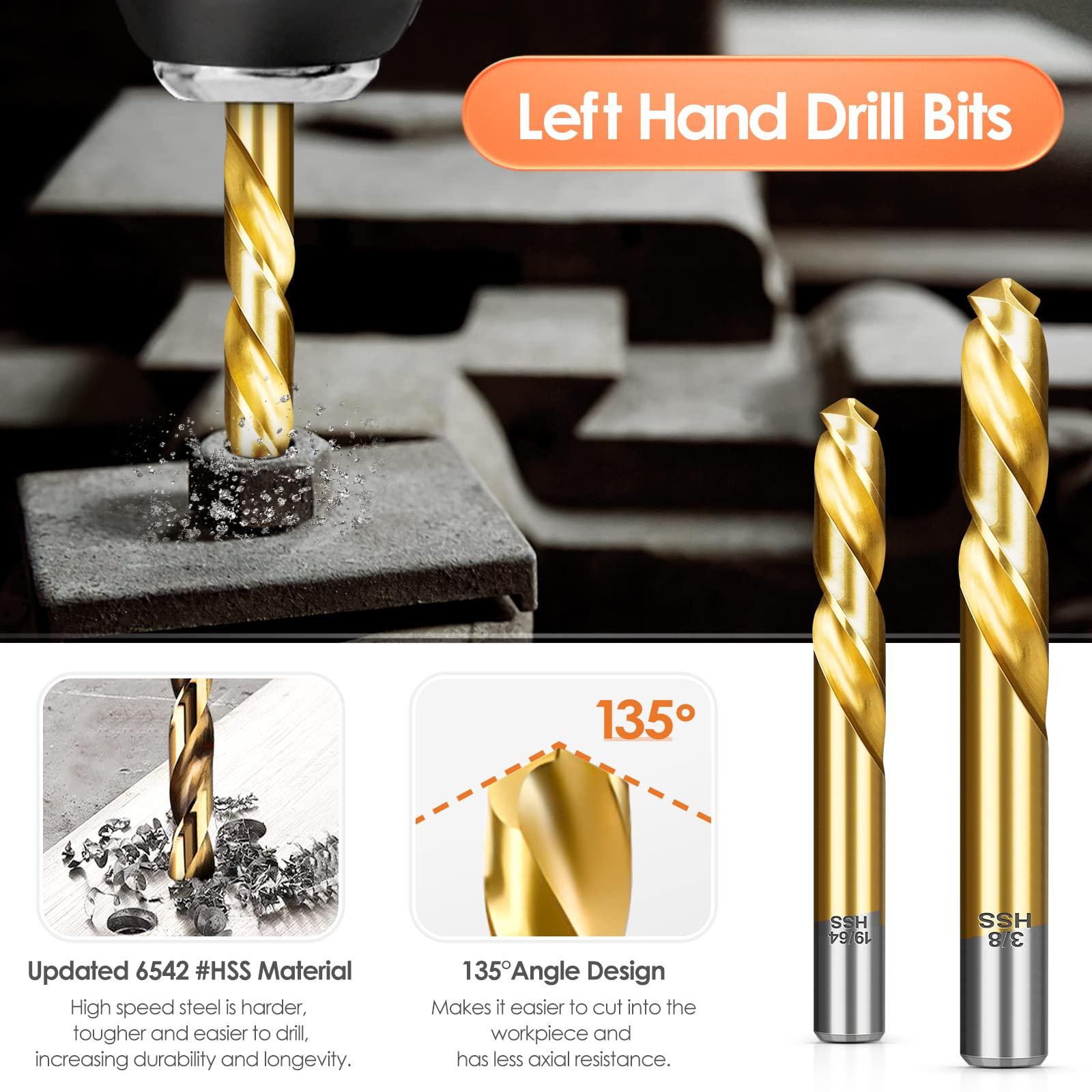 12 Pcs Screw Extractor and Left Hand Drill Bits Set, Easy Out Bolt Extractor Set Spiral Flute Stripped Screw Remover Reverse Cobalt HSS Steel Drill Bit for Remove Broken Tight Screws Bolts Studs - Image 5