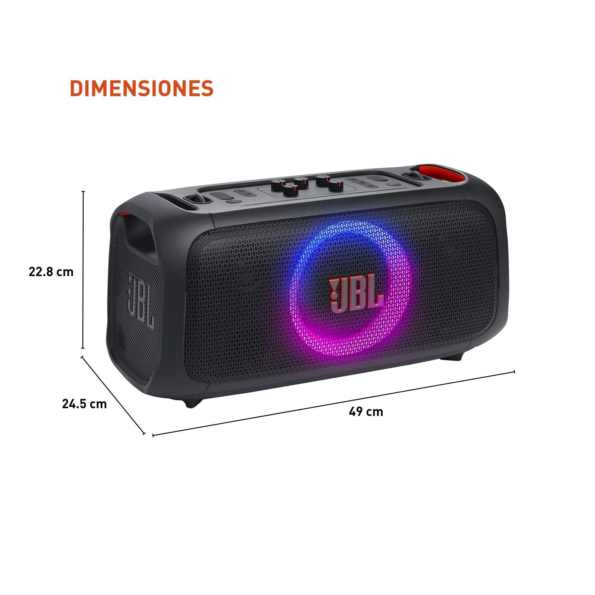 JBL PartyBox On-The-Go Essential - Portable Party Speaker with Built-in Lights and Wireless mic, Amazing Pro Sound, IPX4 splashproof Protection, 6 Hours of Playtime, Convenient Shoulder Strap - Image 3