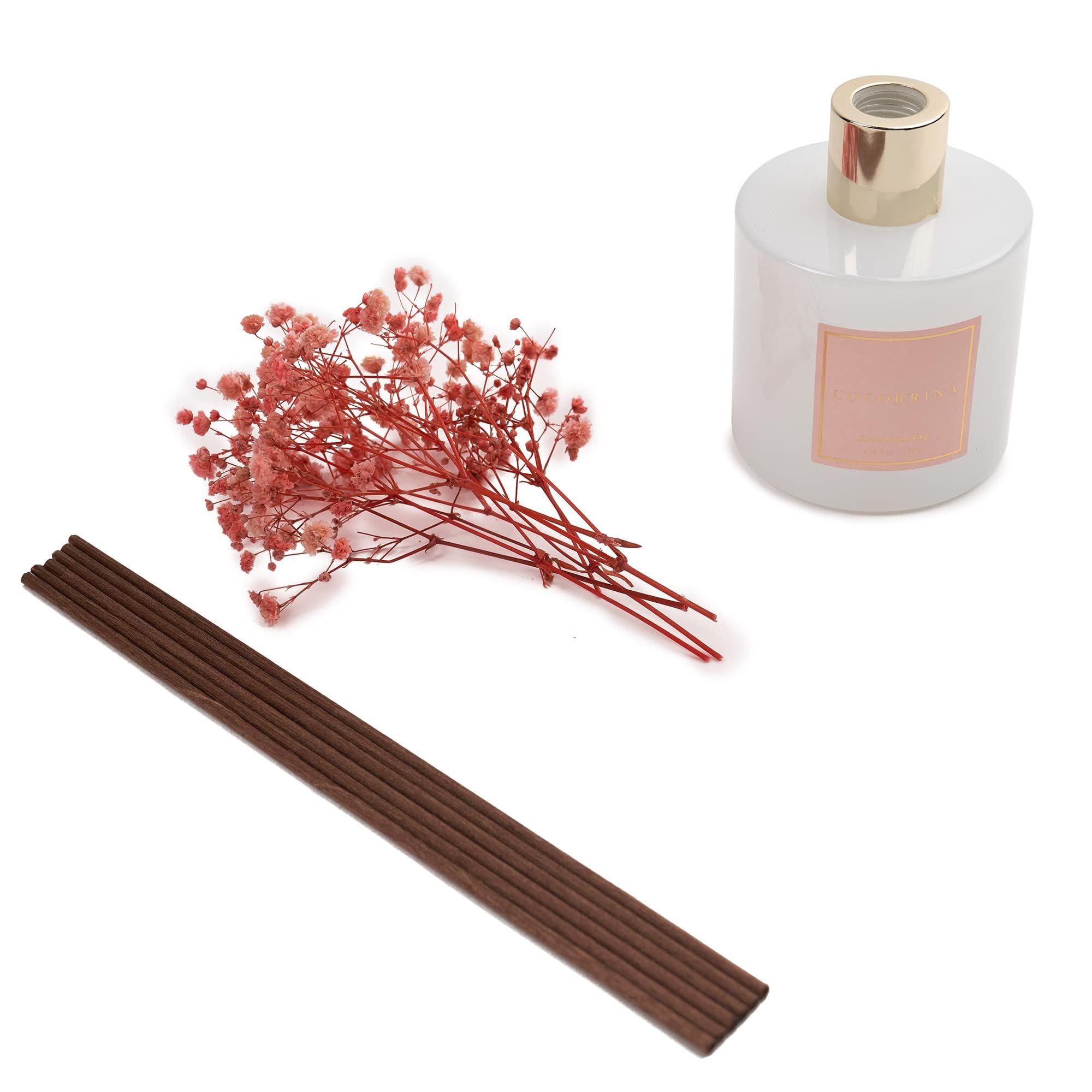 Cocorrína Premium Reed Diffuser Set with Preserved Baby's Breath & Cotton Stick Sandalwood Rose | 6.7oz Scent Fragrance Oil Diffuser for Bedroom Bathroom Home Décor - Image 5