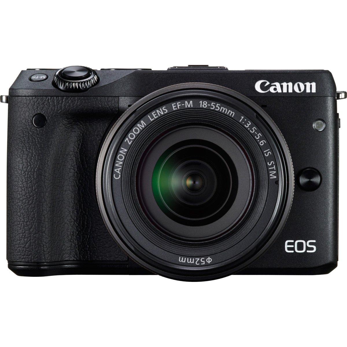 Canon EOS M3 Mirrorless Camera Kit with EF-M 18-55mm Image Stabilization (is) STM Lens - Wi-Fi Enabled (Black)