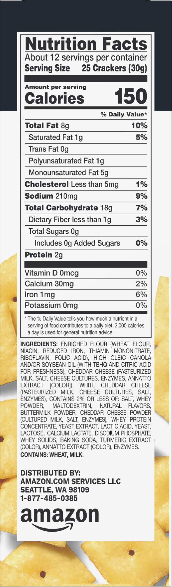 Amazon Brand - Happy Belly White Cheddar Cheese Cracker, 12.4 ounce (Pack of 1) - Image 3