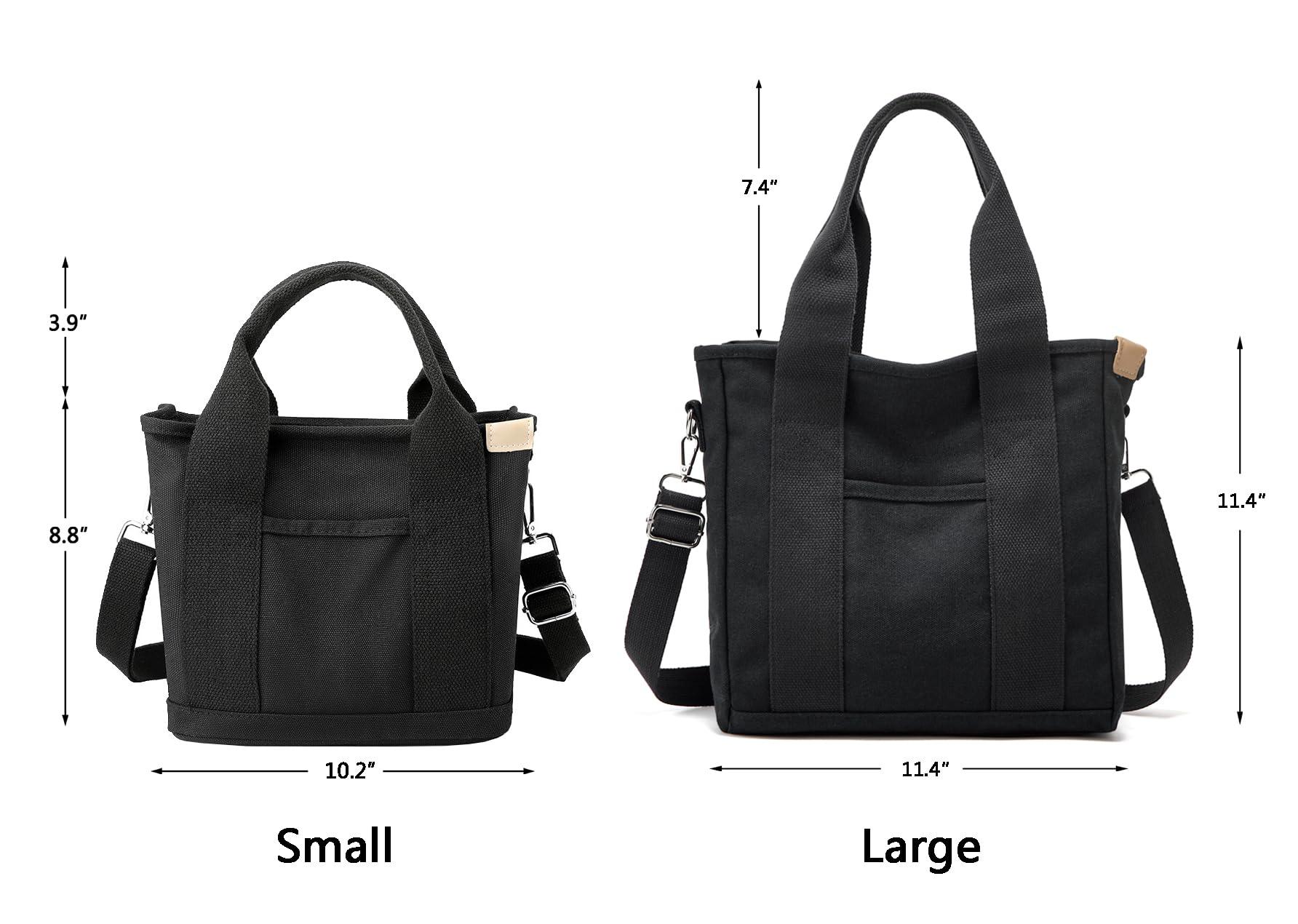 Small Tote Bag with Zipper Tote Bag for Women Canvas Crossbody Bag Shoulder Bag Satchel Hobo Bag Messenger Bag 2025 - Image 2