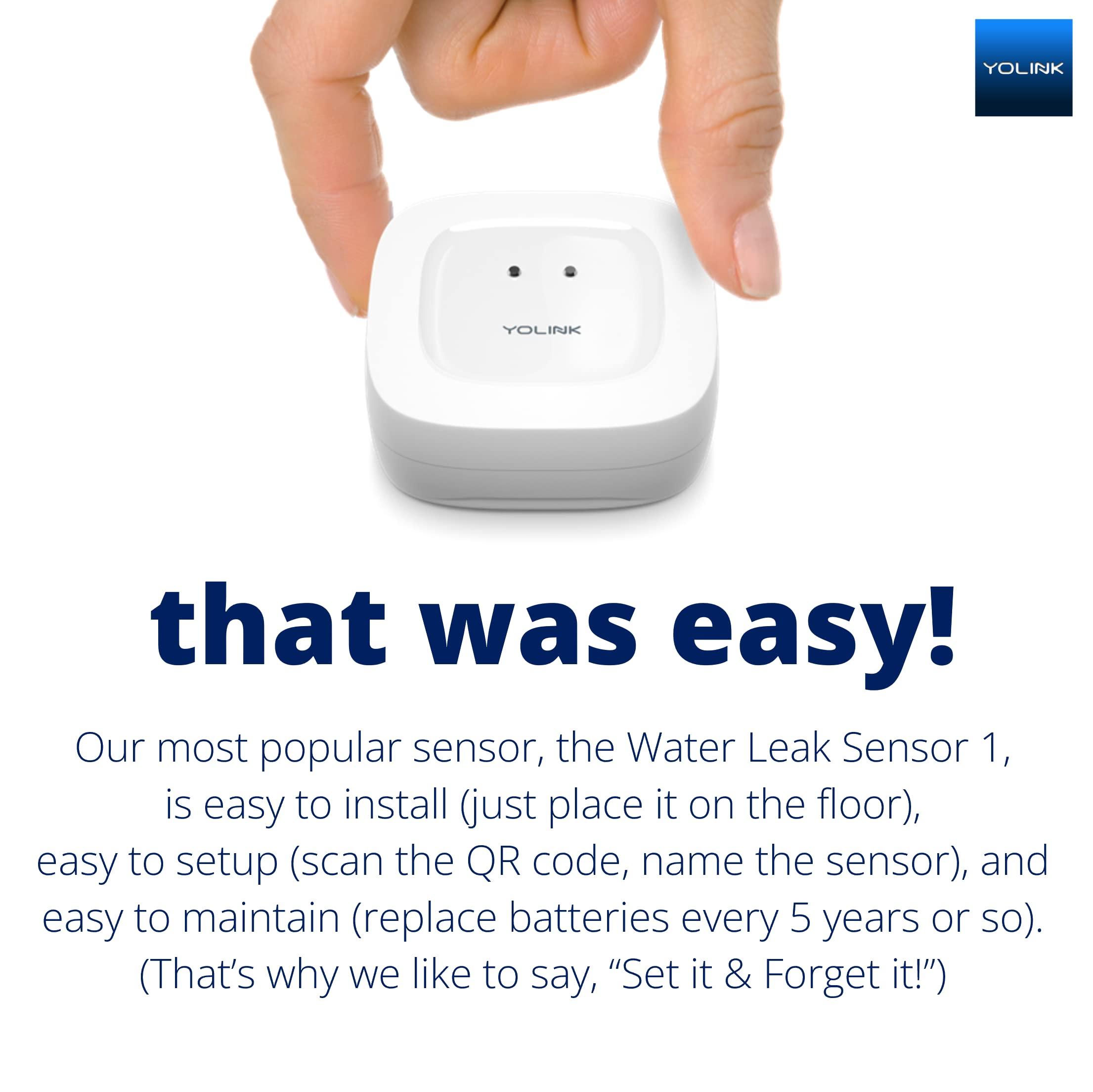 YoLink Smart Home Starter Kit: Hub & Water Leak Sensor 4-Pack, SMS/Text, Email & Push Notifications, LoRa Up to 1/4 Mile Open-Air Range, w/Alexa, IFTTT, Home Assistant - Image 5