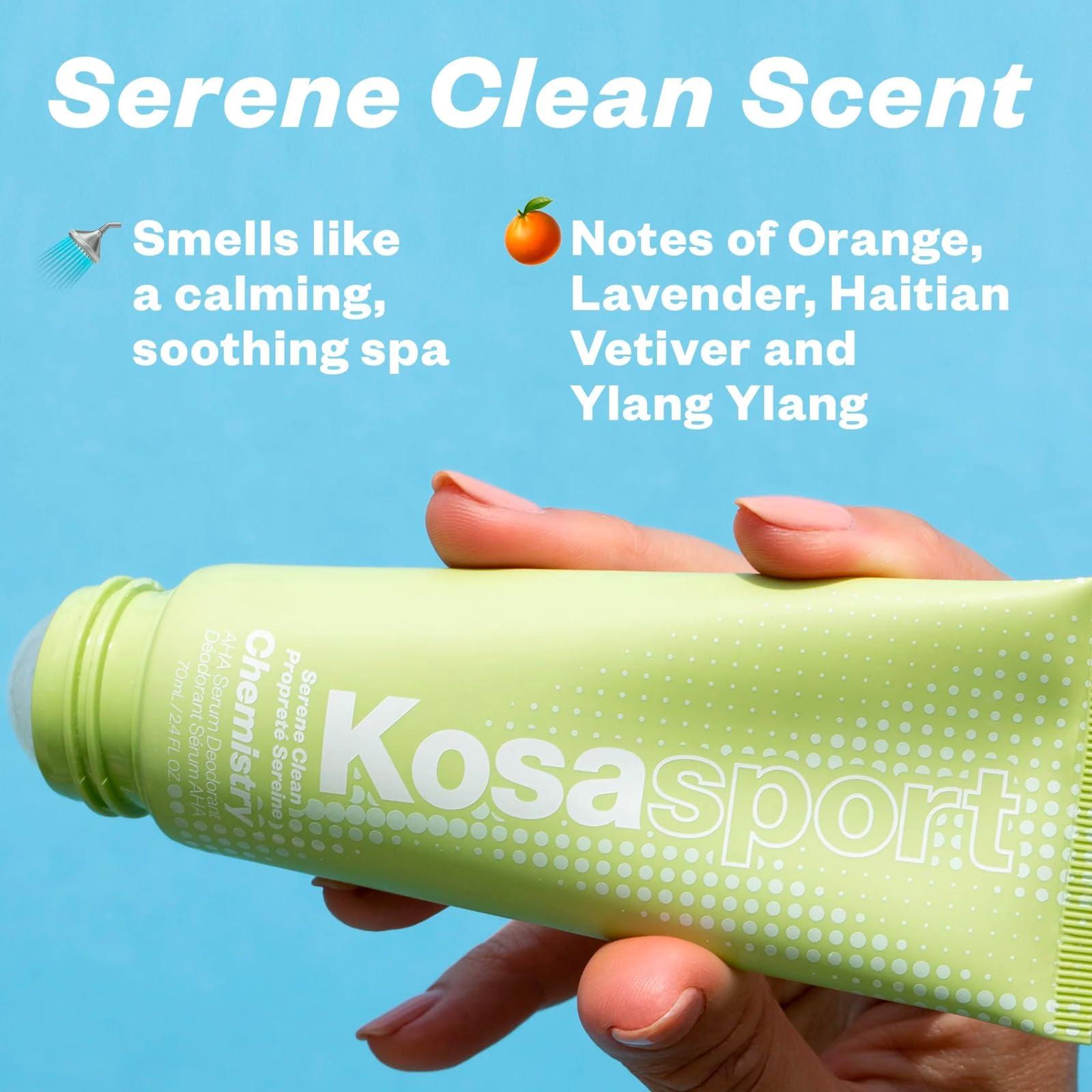 Kosas Chemistry Deodorant - Aluminium and Baking Soda Free + BO-Fighting AHA Serum that Exfoliates, Softens, and Nourishes the Skin, (Serene Clean) - Image 2