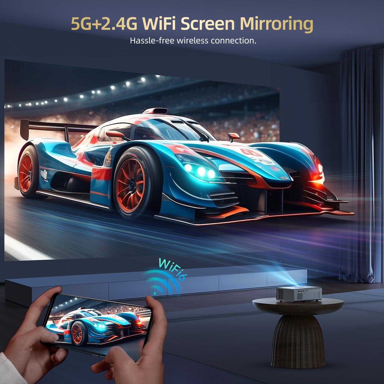 [Netflix Officially & Dolby Audio] Smart Projector with WiFi6 and Bluetooth5.3, Electric Focus & Auto Keystone 4K Support, 22000L Movie Projectors, OWNKNEW Native 1080P Proyector Built-in Apps - Image 5