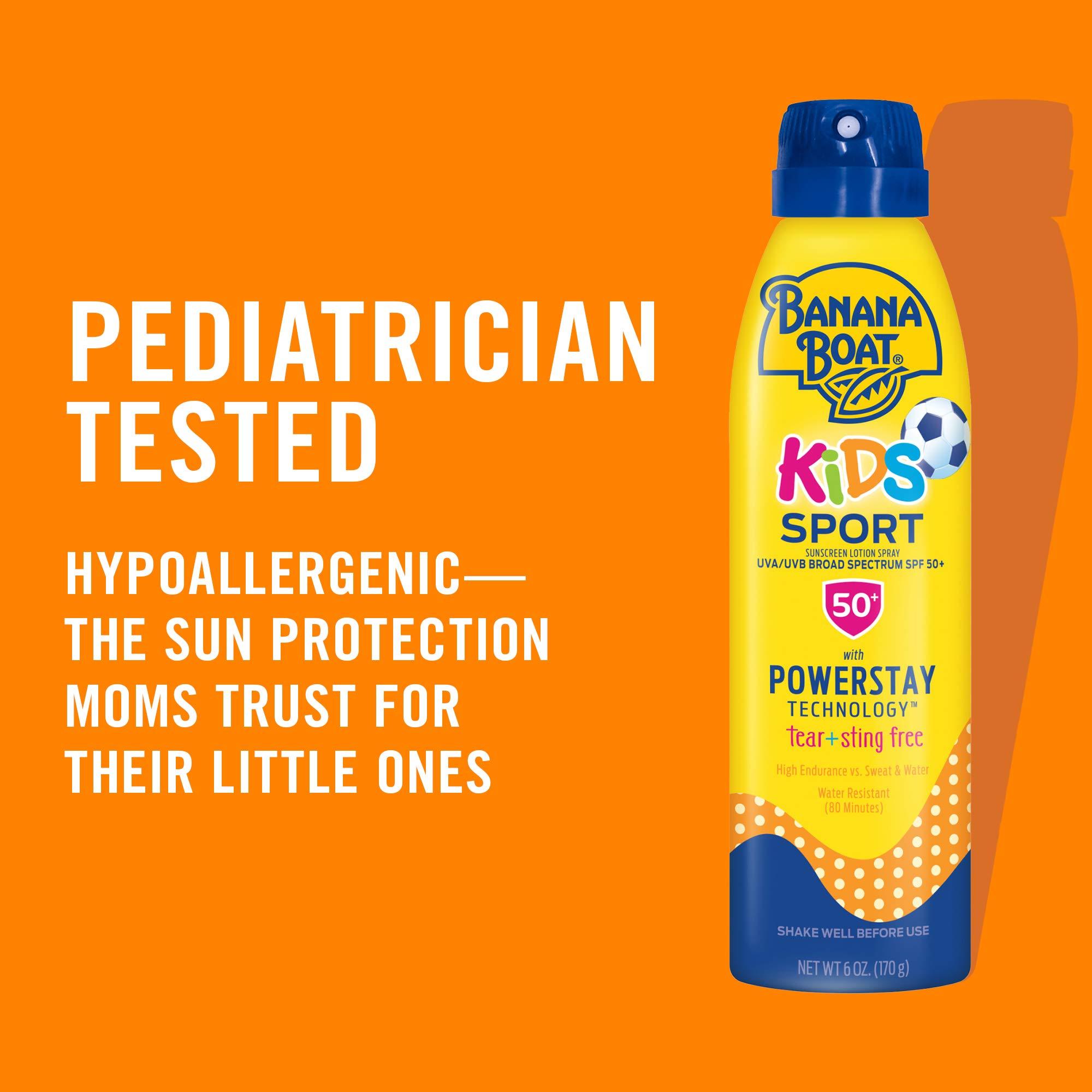 Banana Boat Sport Kids Sunscreen Spray SPF 50, Twin Pack | Spray Sunscreen for Kids, Childrens Sunblock SPF 50, Oxybenzone-Free, 6oz each - Image 3
