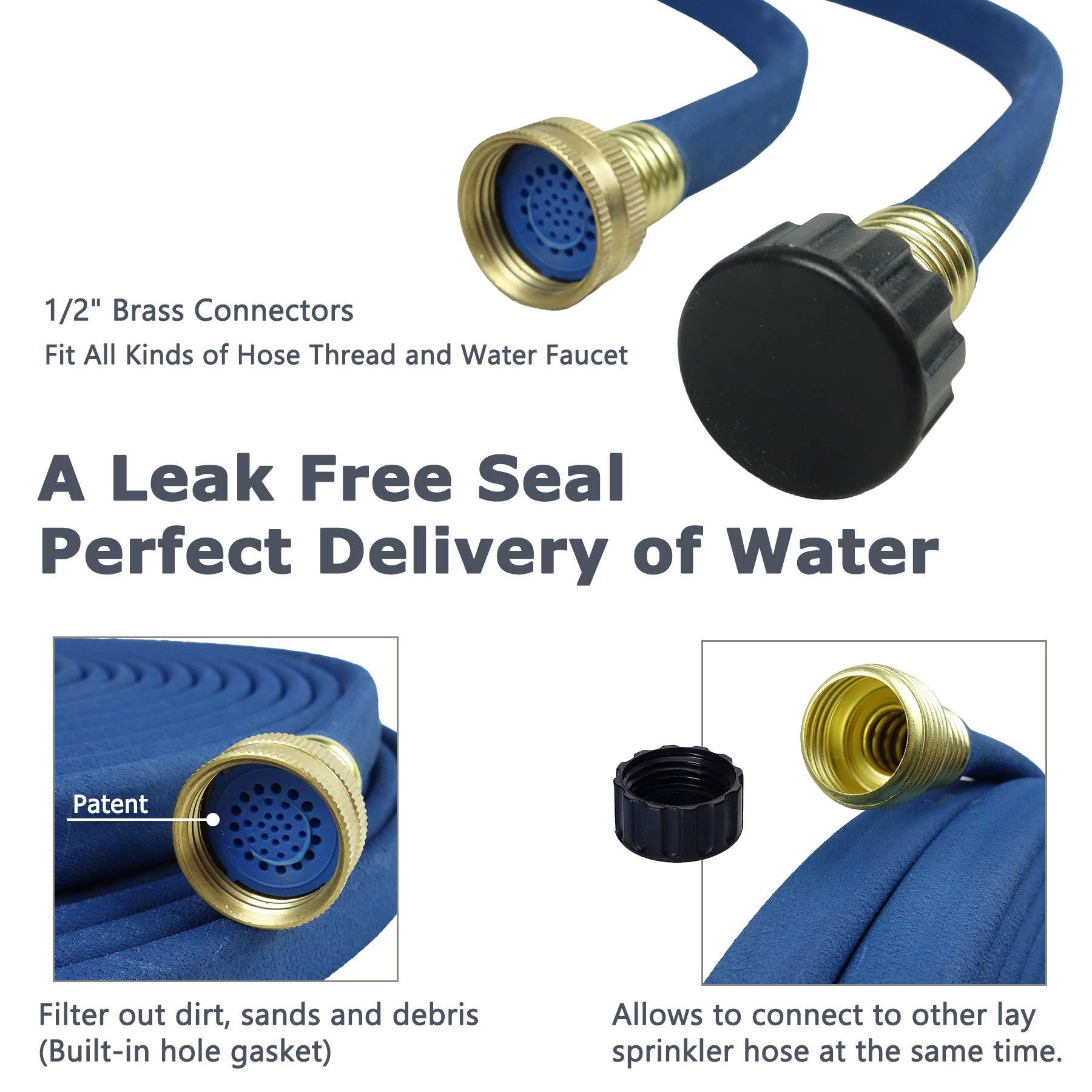 FLORIAX Garden Flat Soaker Hose 1/2 in x 50 ft, More Water Leakage, Heavy Duty, Metal Hose Connector Ends, Save 80% Water Great for Flower beds, Seedling, Landscaping - Image 5