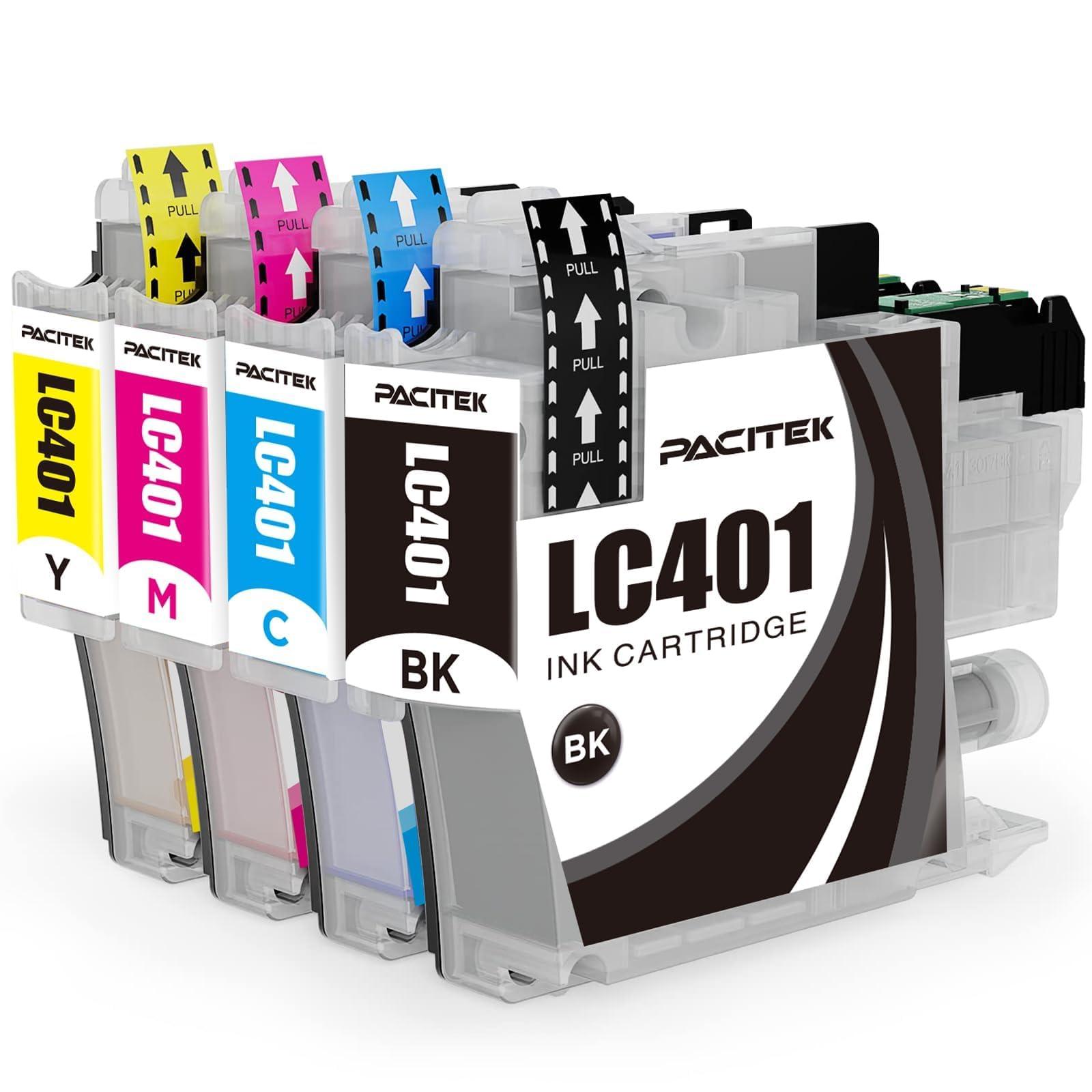 LC401 Ink Cartridges Compatible for Brother LC401 Ink Cartridges Work with Brother MFC-J1010dw MFC-J1012DW MFC-J1170DW Printers (4 Pack,Black/Cyan/Magenta/Yellow)