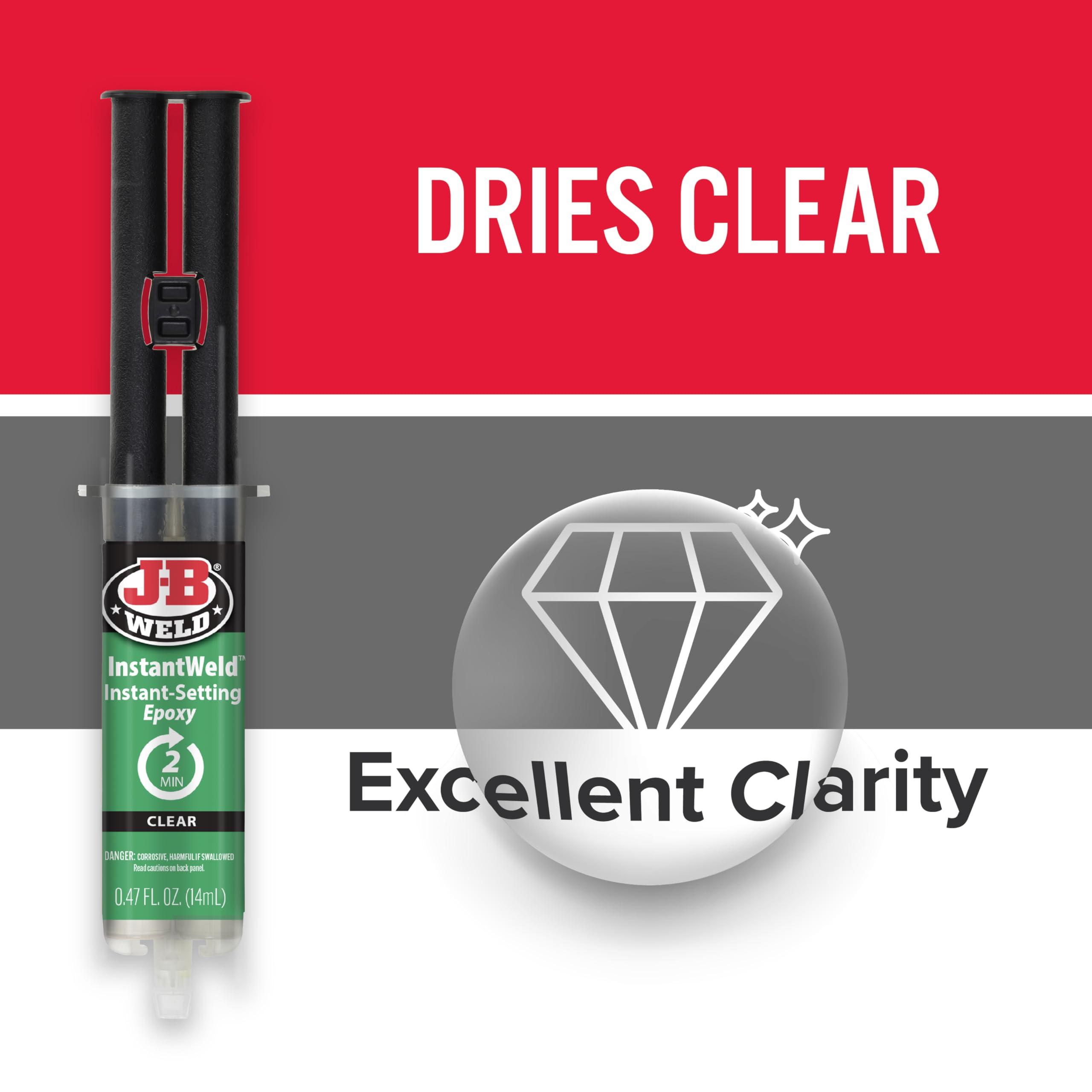 J-B Weld InstantWeld - Clear, 2 Minute Set Epoxy Adhesive, Static Mixer No Mess Application - 14ml - Image 4