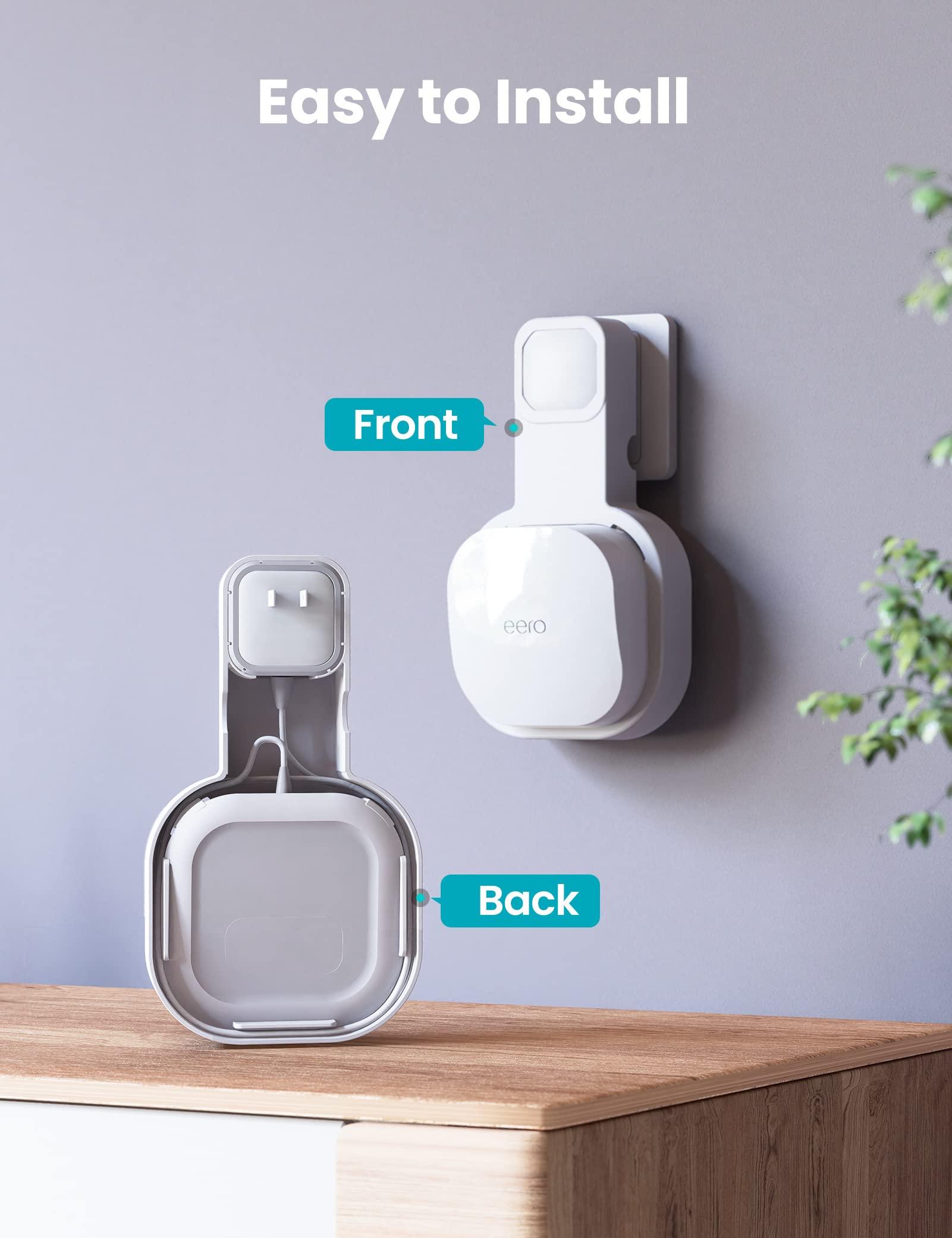 DG-Direct Wall Mount Holder Only for eero 6 Router Mesh Wi-Fi System,No Messy Wires,Stand Bracket for eero 6 Extender Space Saving White 3Pcs - Image 7