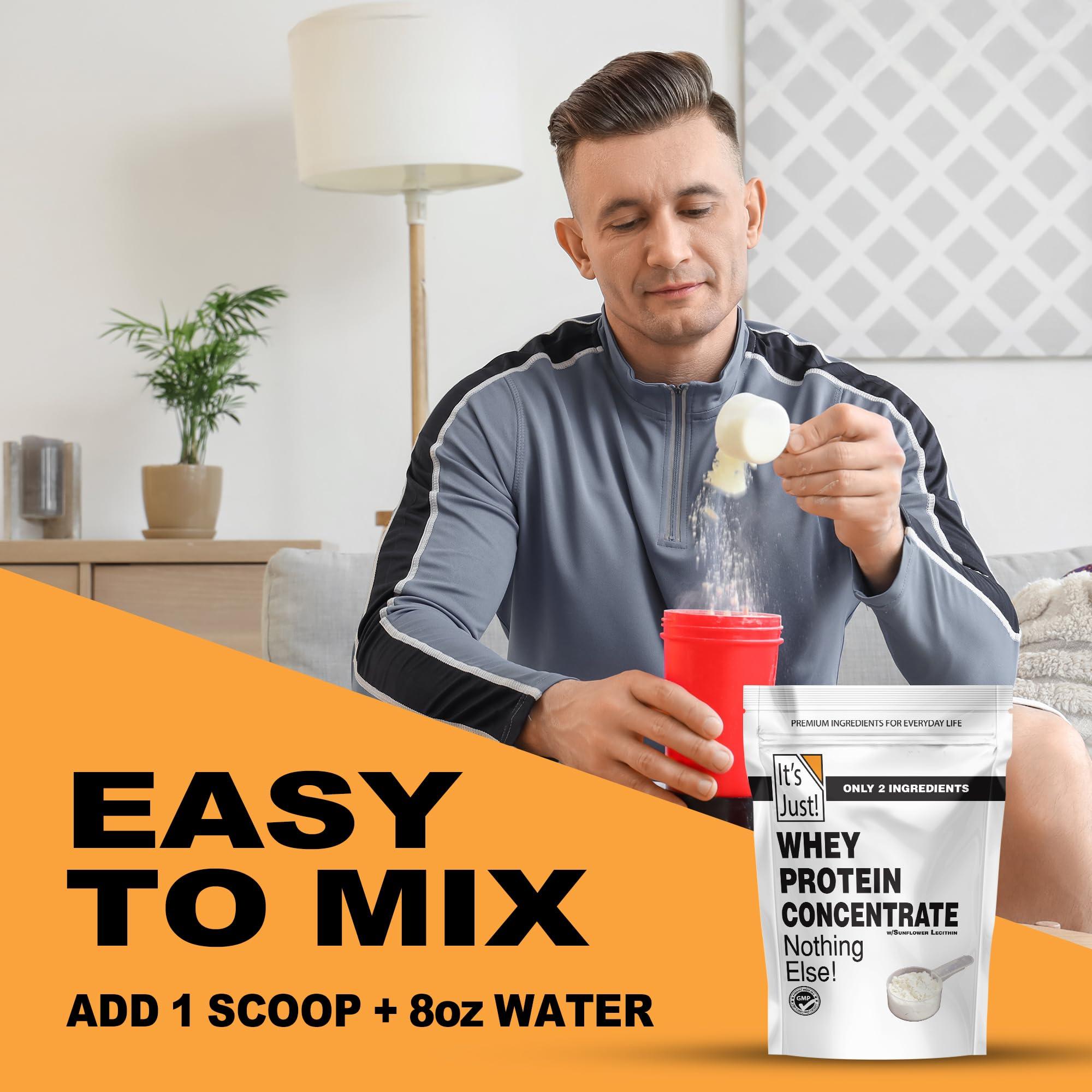 It's Just! - 100% Whey Protein Concentrate, Made in USA, RBST/rBGH Hormone Free, Premium WPC-80, No Added Flavors or Artificial Sweeteners (1.25 Pound, Unflavored) - Image 5