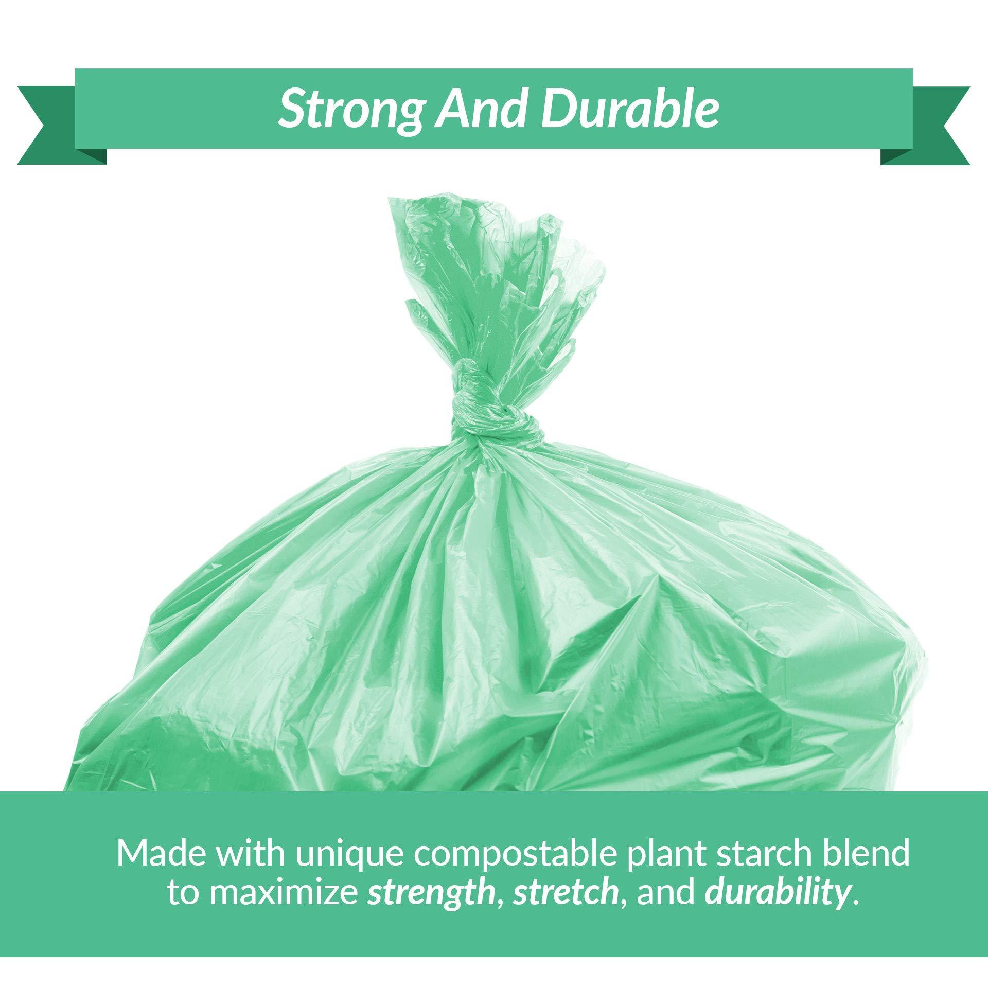 Reli. Compostable 6-8 Gallon Trash Bags | 100 Count | ASTM D6400 | Green | Eco-Friendly | For Compost - Image 4