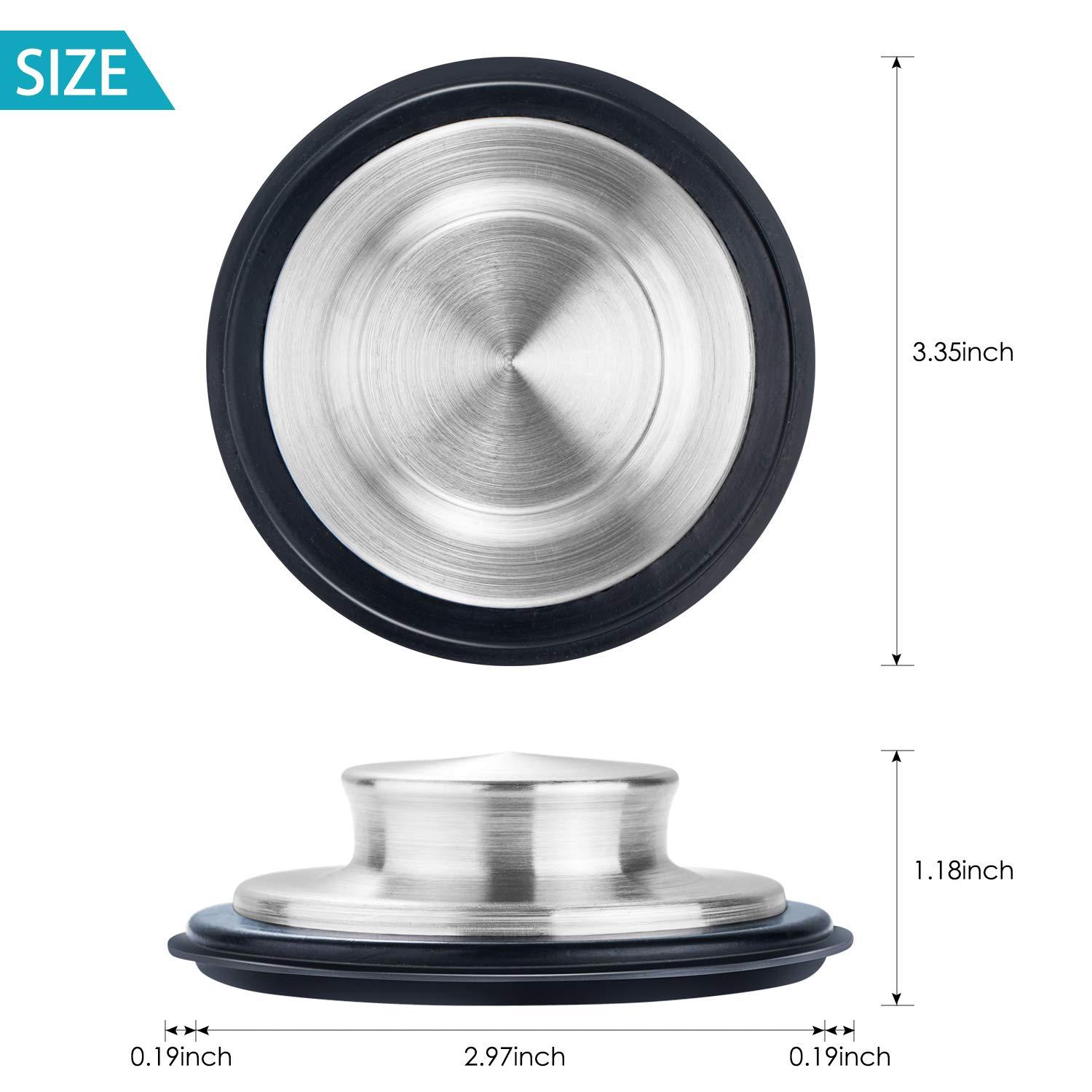 2PCS Kitchen Sink Stopper - Stainless Steel, Large Wide Rim 3.35" Diameter - Fengbao - Image 3