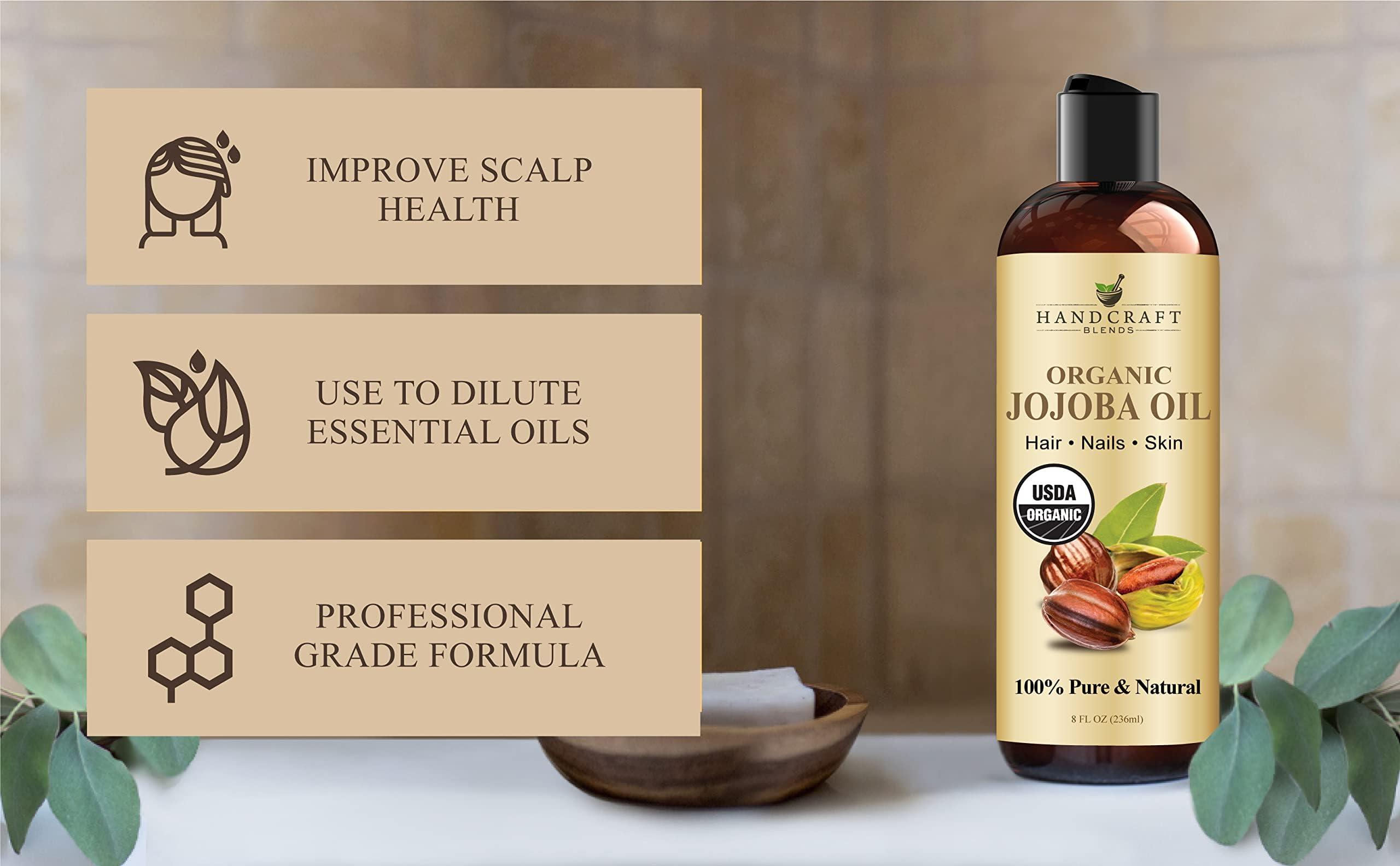 Handcraft Blends USDA Organic Jojoba Oil - Cold-Pressed 8 Fl Oz - 100% Pure and Natural - Premium Grade Carrier Oil for Skin and Hair - Hair and Body - Massage - Hexane-Free - Image 4