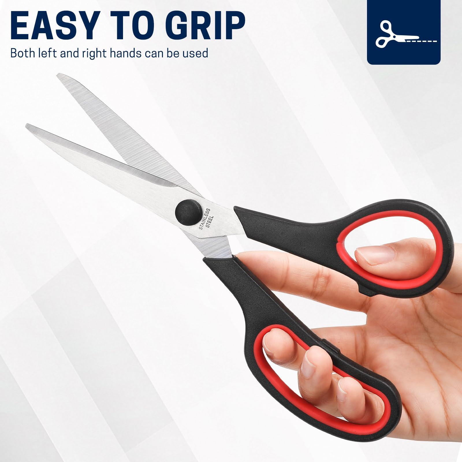 Scissors Bulk Set of 32-Pack, 8" All Purpose Multipurpose Sharp Sewing Craft Fabric Scissors for Office Home High/Middle School Student Office Teacher Art Supplies, Right/Left Handed - Image 7