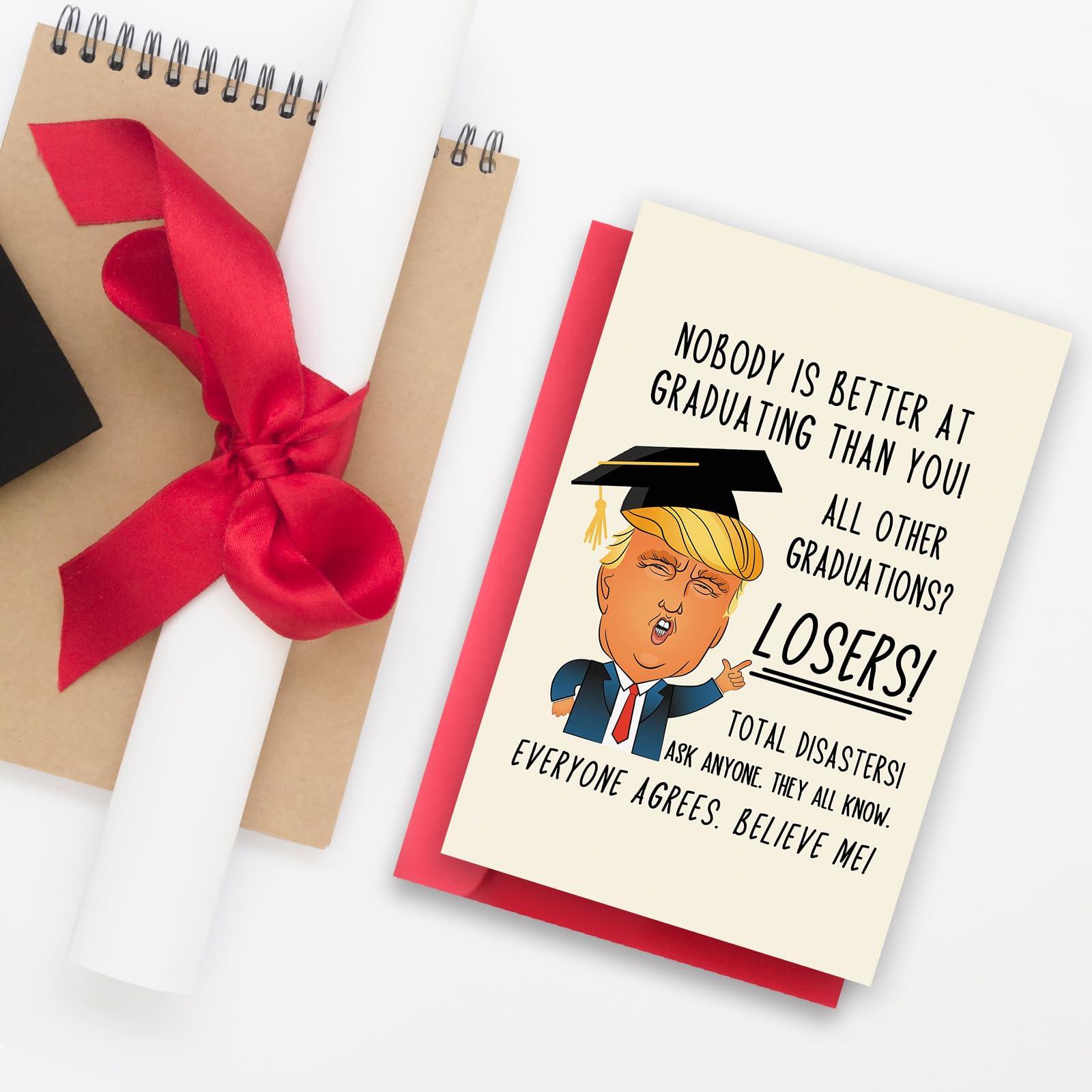 Humorous Trump Graduation Gifts for Him Her, Funny Graduation Card for Friends Women Men, Best Graduation Gift Card - Image 4