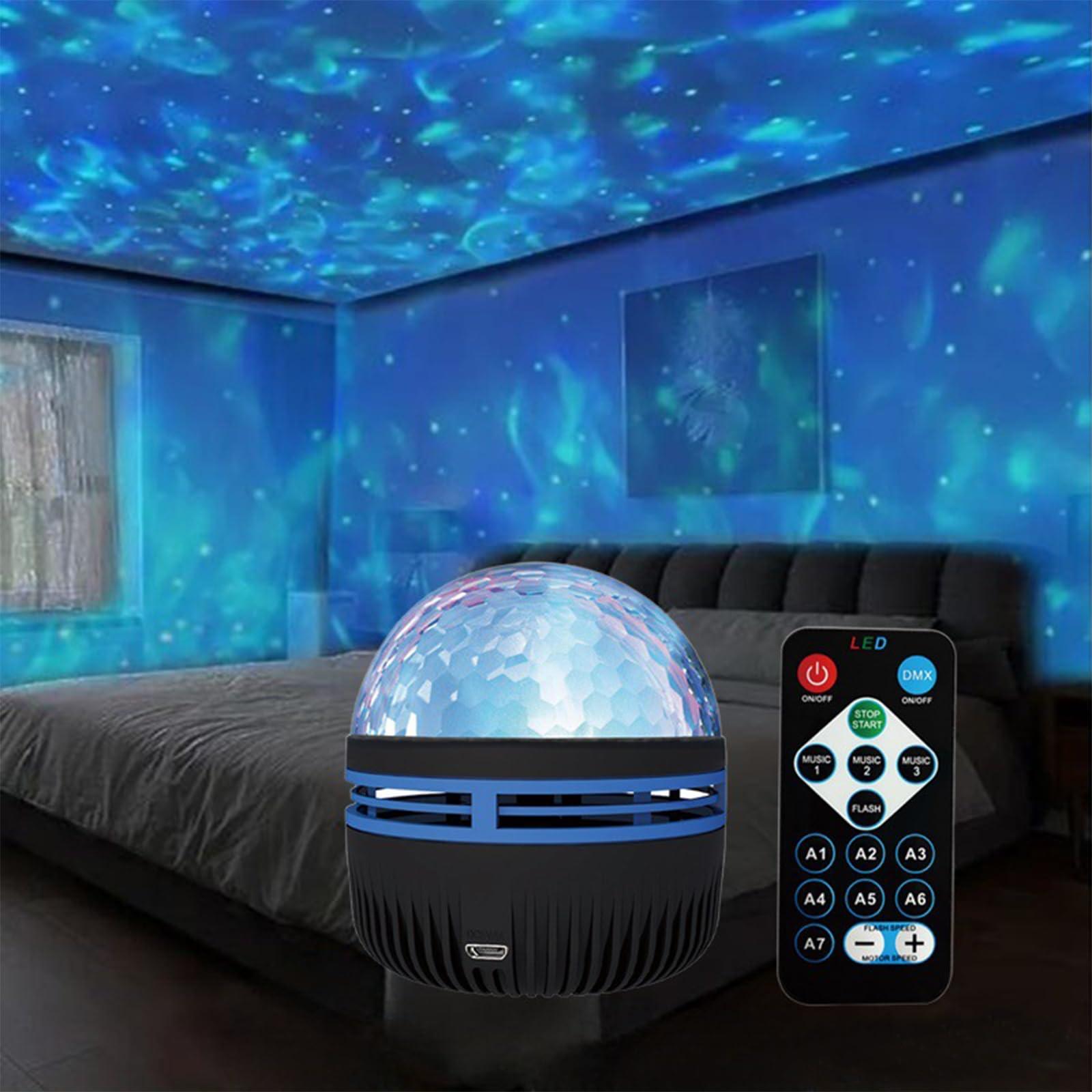 XYDongtong 2 in 1 Northern Lights and Ocean Wave Projector with 14 Effects of Galaxy Light for Game Rooms, Parties, Light Projector for Bedroom, led Light Projector for Room Home Decorations - Image 3