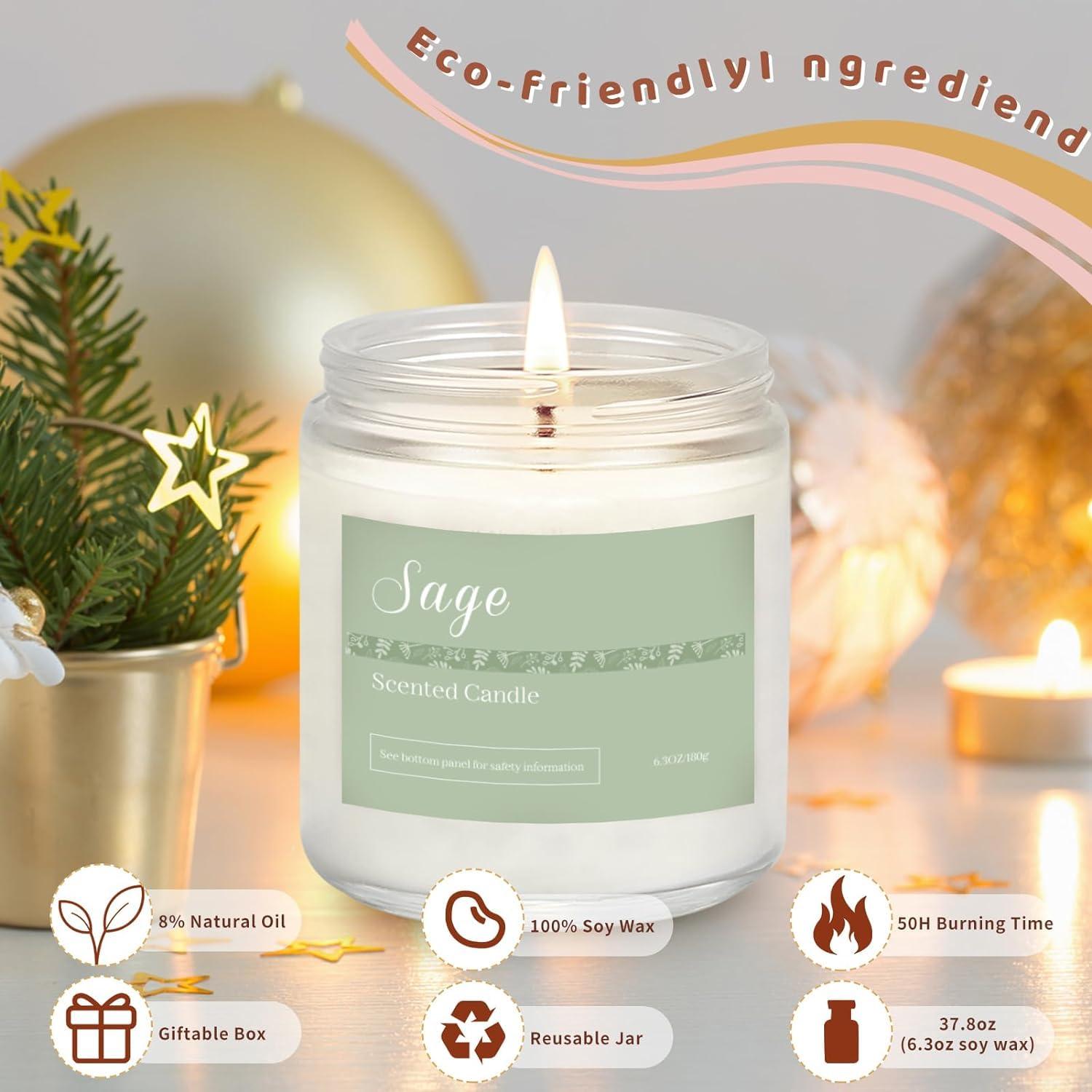 6 Pack Candles for Home Scented Aromatherapy Candles Gifts Set for Women, Lavender Candle, 37.8 oz 300 Hour Long Lasting Candles, Stocking Stuffers, Birthday, Valentine, Christmas, Anniversary Present - Image 6