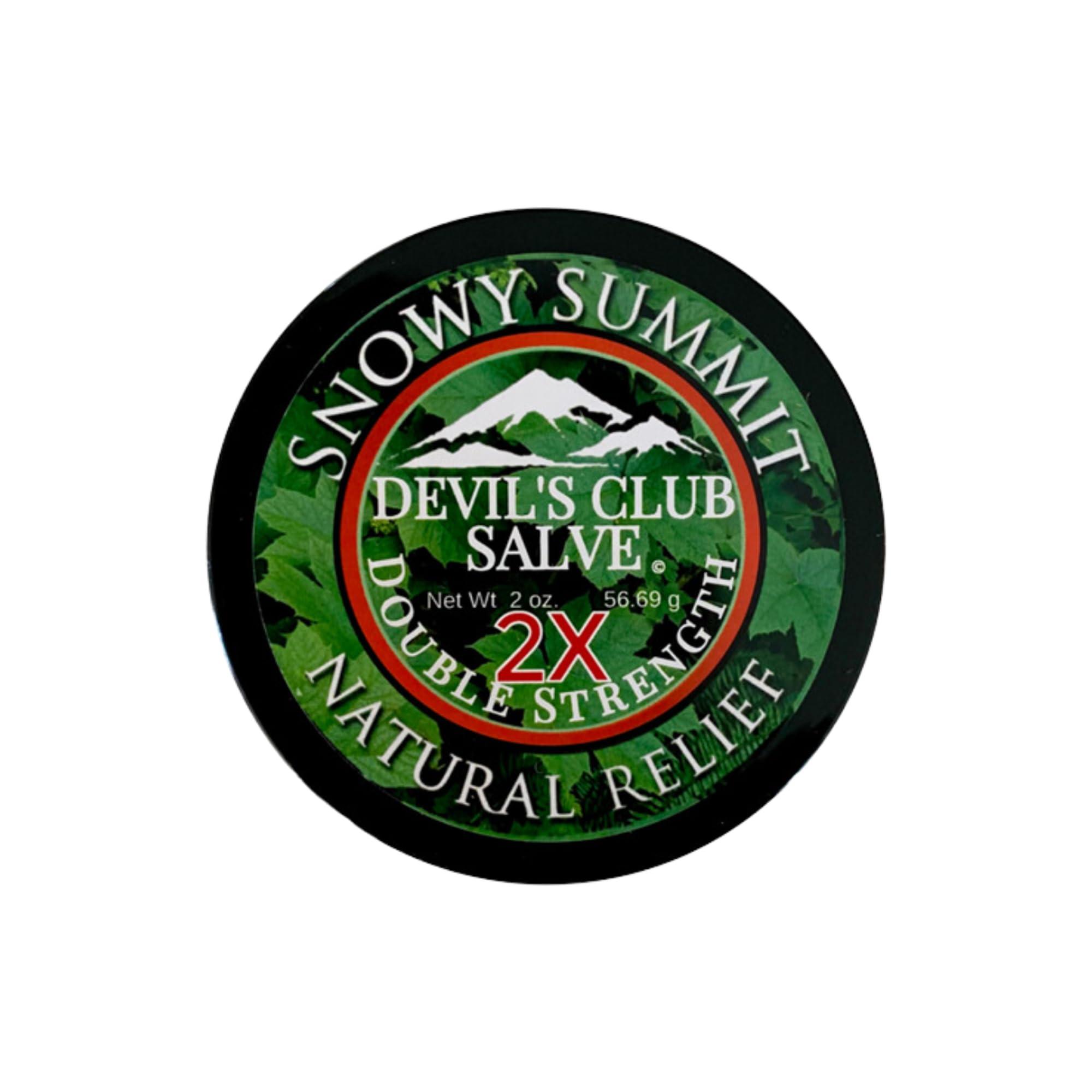 Snowy Summit Devil's Club Salve 2X - Handmade All-Natural Double Strength Muscle Rub with Light Scent - Quick Absorbing Herbal Salve with Alaskan Ingredients - 2X Potency for Effectiveness