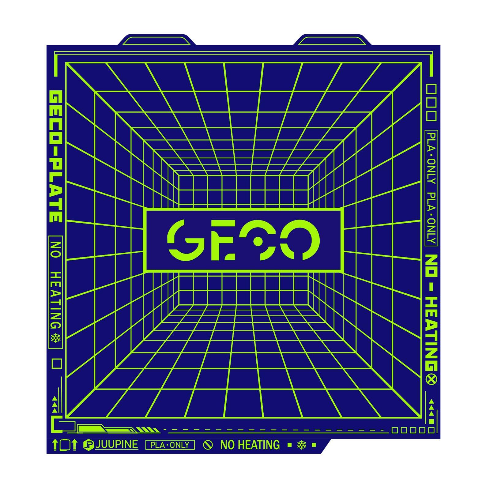 JUUPINE 2025 New Upgraded GECO Plate for Bambu Lab A1 Mini 3D Printer,PLA Cold Plate (No Heating) 184X184mm Magnetic Spring Steel 0℃ Printing Hot Bed No Glue Required.