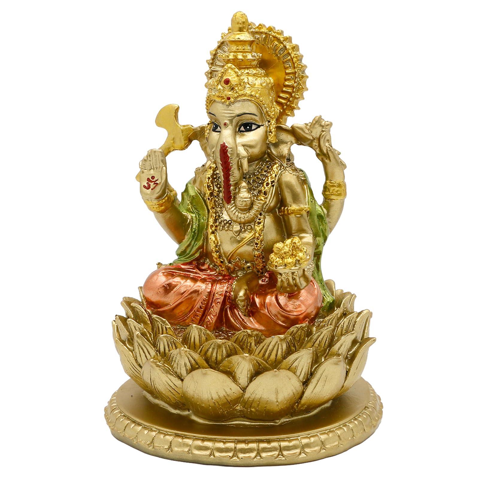 alikiki Hindu God Lord Ganesha Statue - India God Ganesh Statue Ganpati Idol Sculpture Indian Mandir Temple Pooja Items Home Altar Yoga Meditation Room Decor Gifts for Indian - Image 7