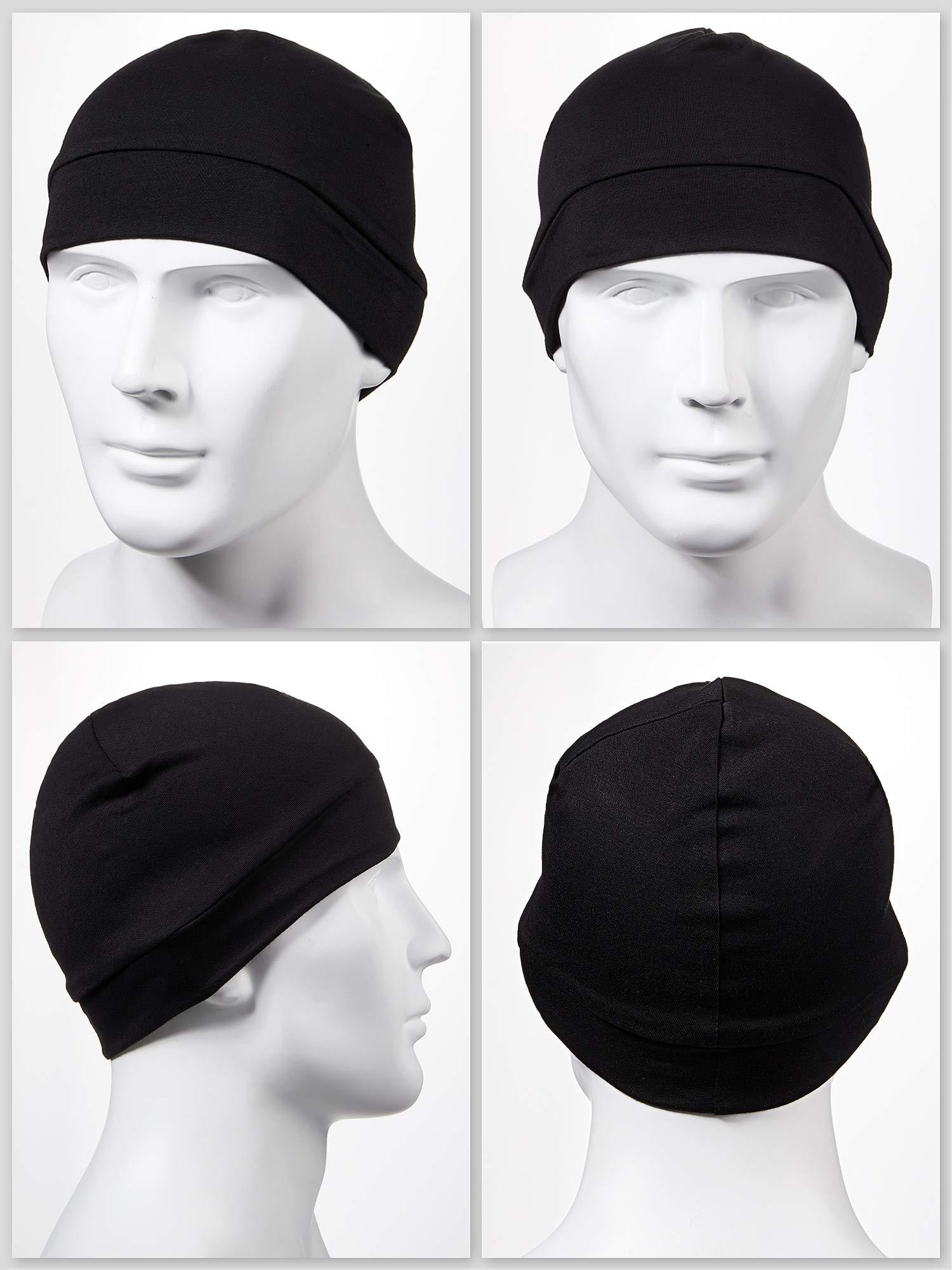 Syhood 6 Pieces Men Skull Caps Cotton Beanies Sleep Hats Multifunctional Helmet Liner Cap for Men and Women - Image 4