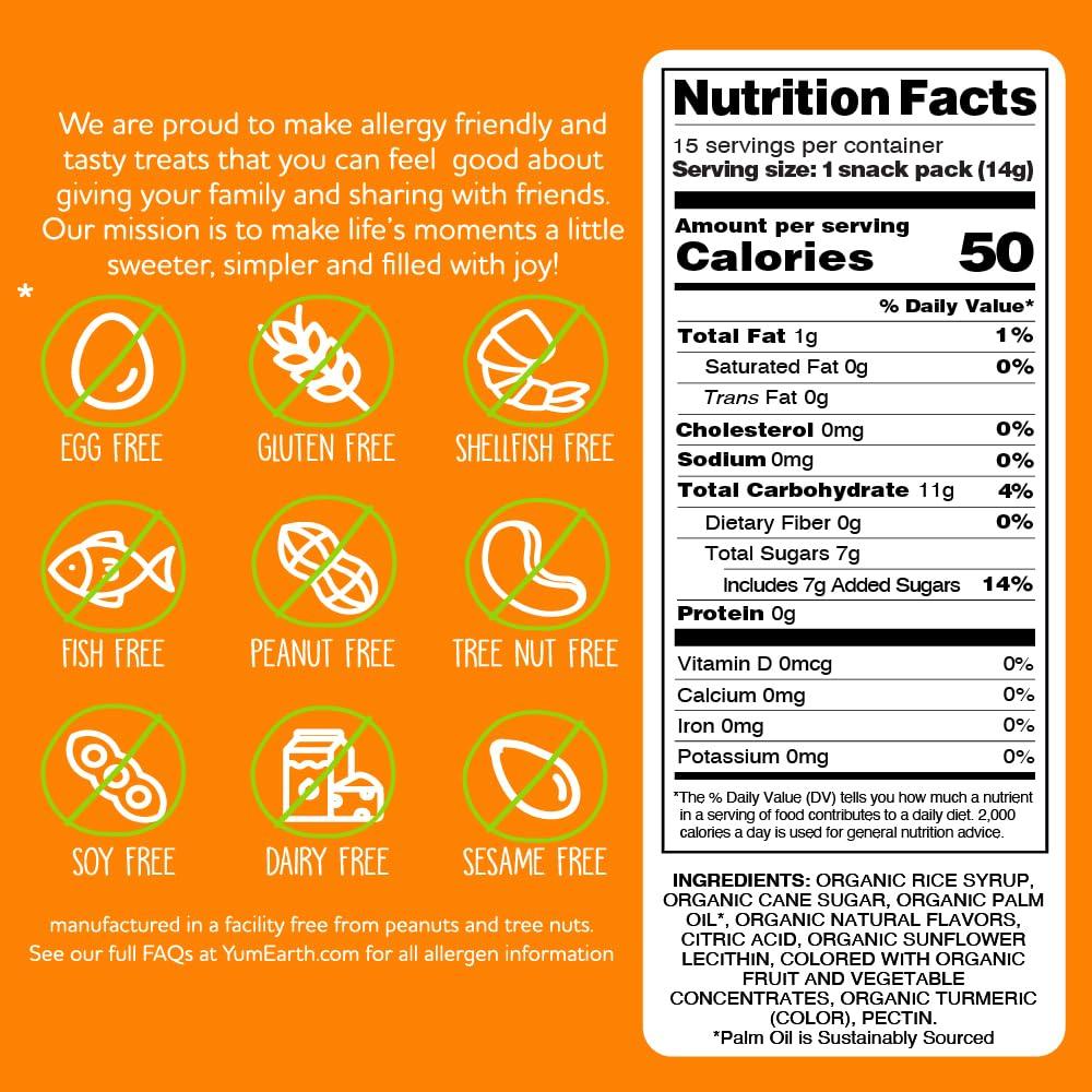YumEarth Organic Chewys Fruit Flavored Candy Chews - Allergy Friendly, Gluten Free, Non-GMO, Vegan, No Artificial Flavors or Dyes - Assorted Flavors, 7.5 oz. - Image 2